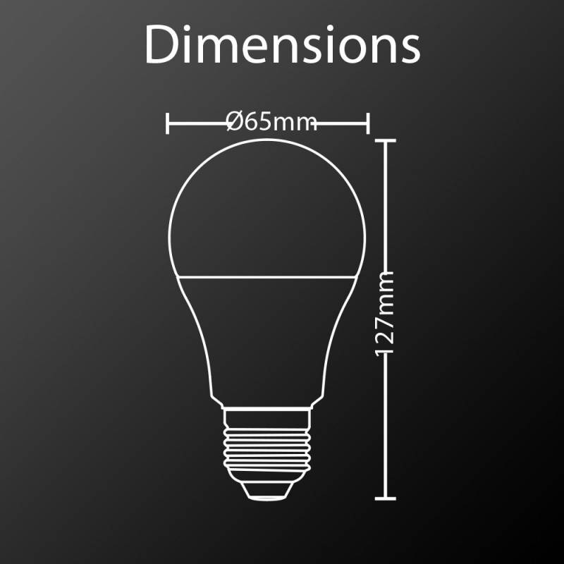 xanlite - Ampoule SMD LED A60 Opaque, culot E27, 1521 Lumens, équivalence 100W, 4000K, Blanc neutre - Image 5