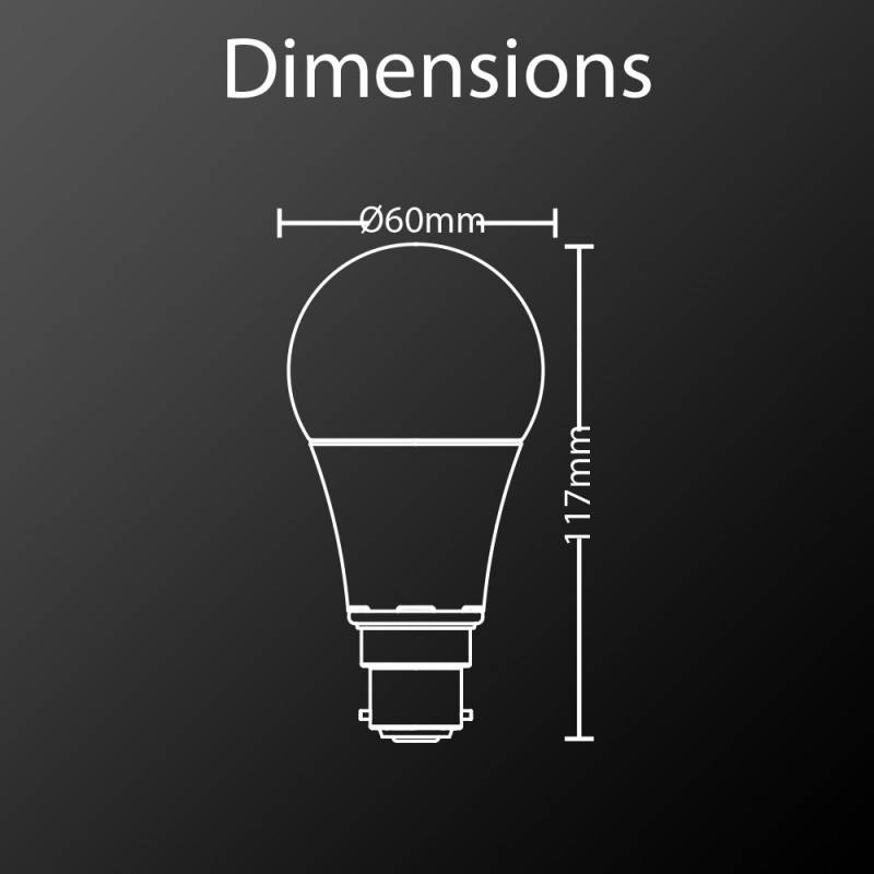 xanlite - Lot de 2  ampoules SMD LED A60 Opaques, culot B22, 806 Lumens, équivalence 60W, 2700K, Blanc chaud - Image 2