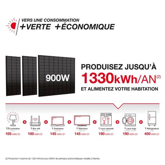 xanlite - Kit solaire Plug&Play Home 250W , IP67, onduleur WiFi, câble 3M, 3 modes de fixation - Image 6