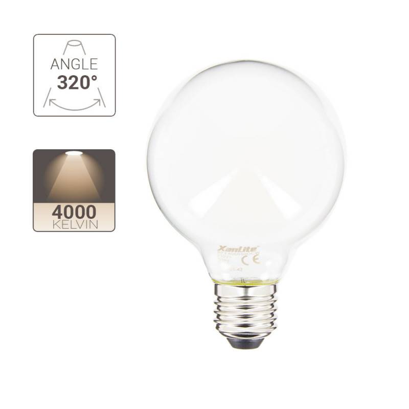 xanlite - Ampoule LED G80 Opaque , culot E27, 806 Lumens, équivalence 60W, 4000K, Blanc neutre - Image 8