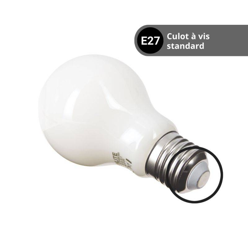 xanlite - Lot de 2 ampoules Filament LED A60 Opaque culot E27 806 Lumens équivalence 60W 2700K Blanc chaud - Image 7