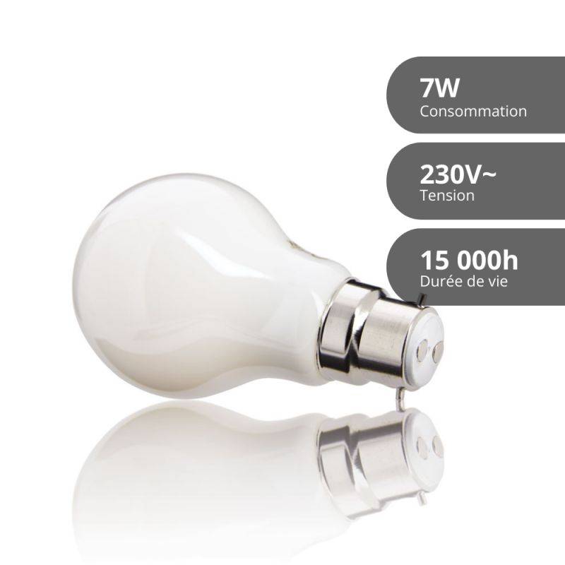 xanlite - Lot de 2 ampoules Filament LED A60 Opaque culot E27 806 Lumens équivalence 60W 2700K Blanc chaud - Image 1