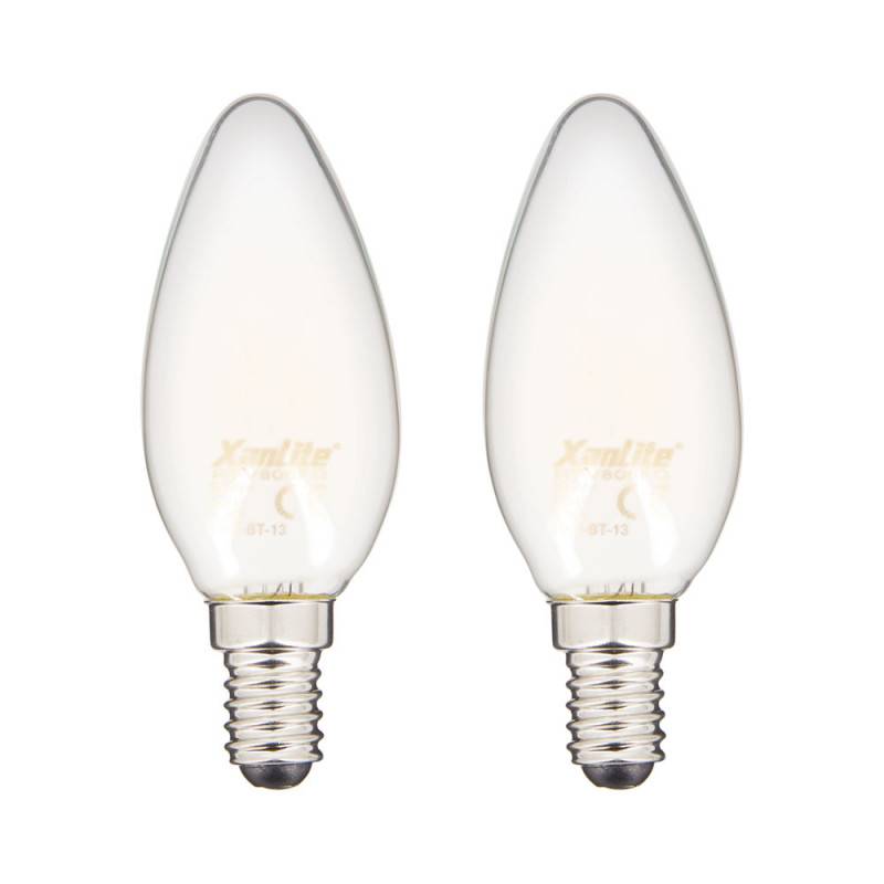 xanlite - Lot de 2 Ampoules Filament LED Flammes Opaques culot E14 806 Lum. équivalence 60W 2700K Blanc chaud - Image 3