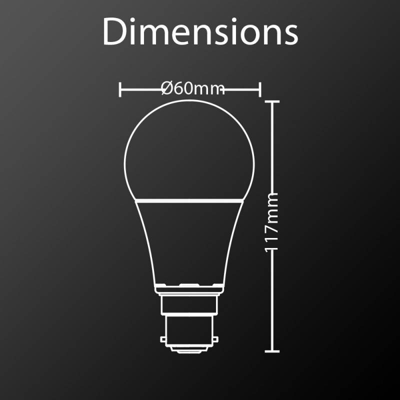 xanlite - Lot de 2 ampoules SMD LED A60 Opaques, culot B22, 806 Lumens, équivalence 60W, 4000K, Blanc neutre - Image 9