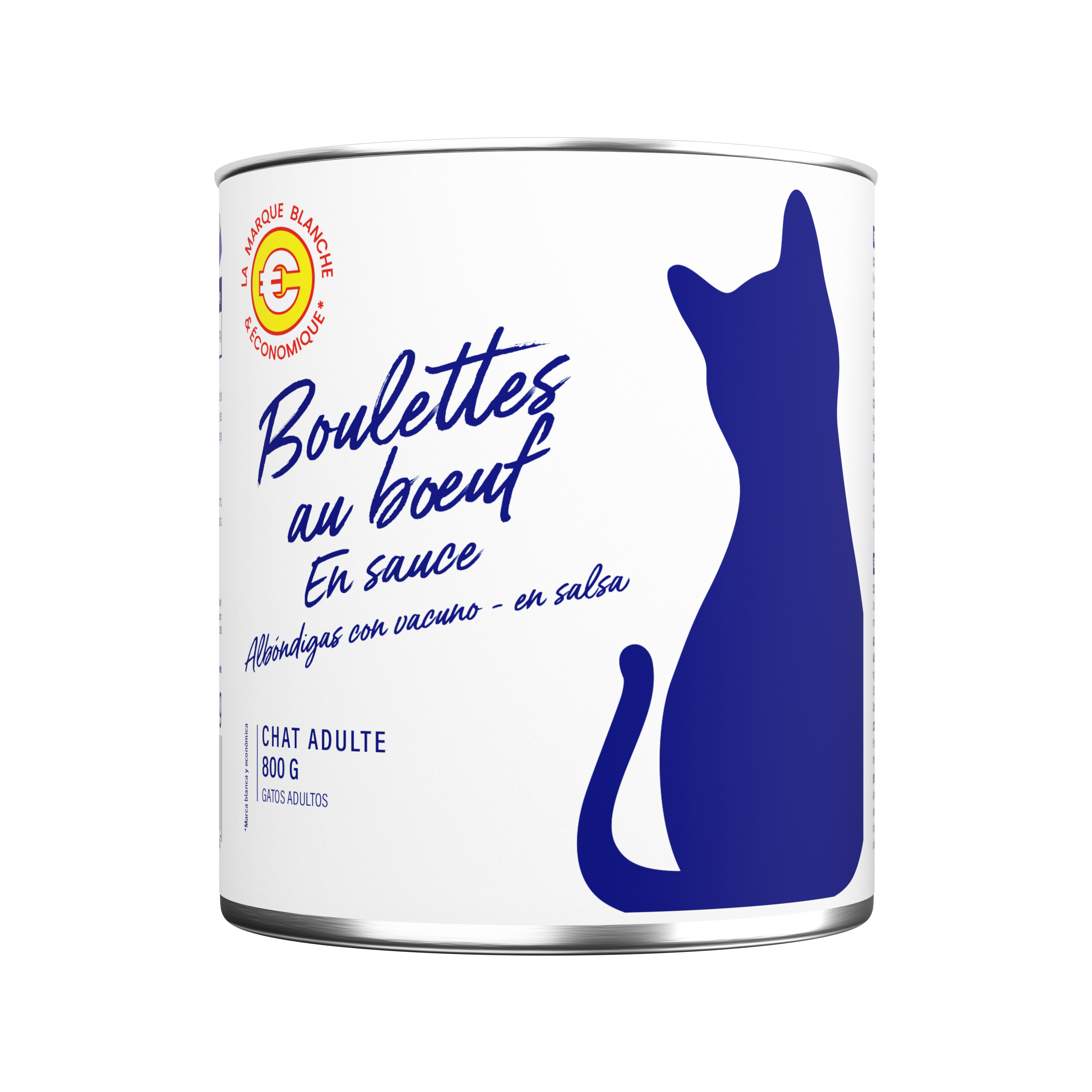 Marque Blanche et Economique - Boulettes en sauce au bœuf pour chat adulte 800 g - Image 3