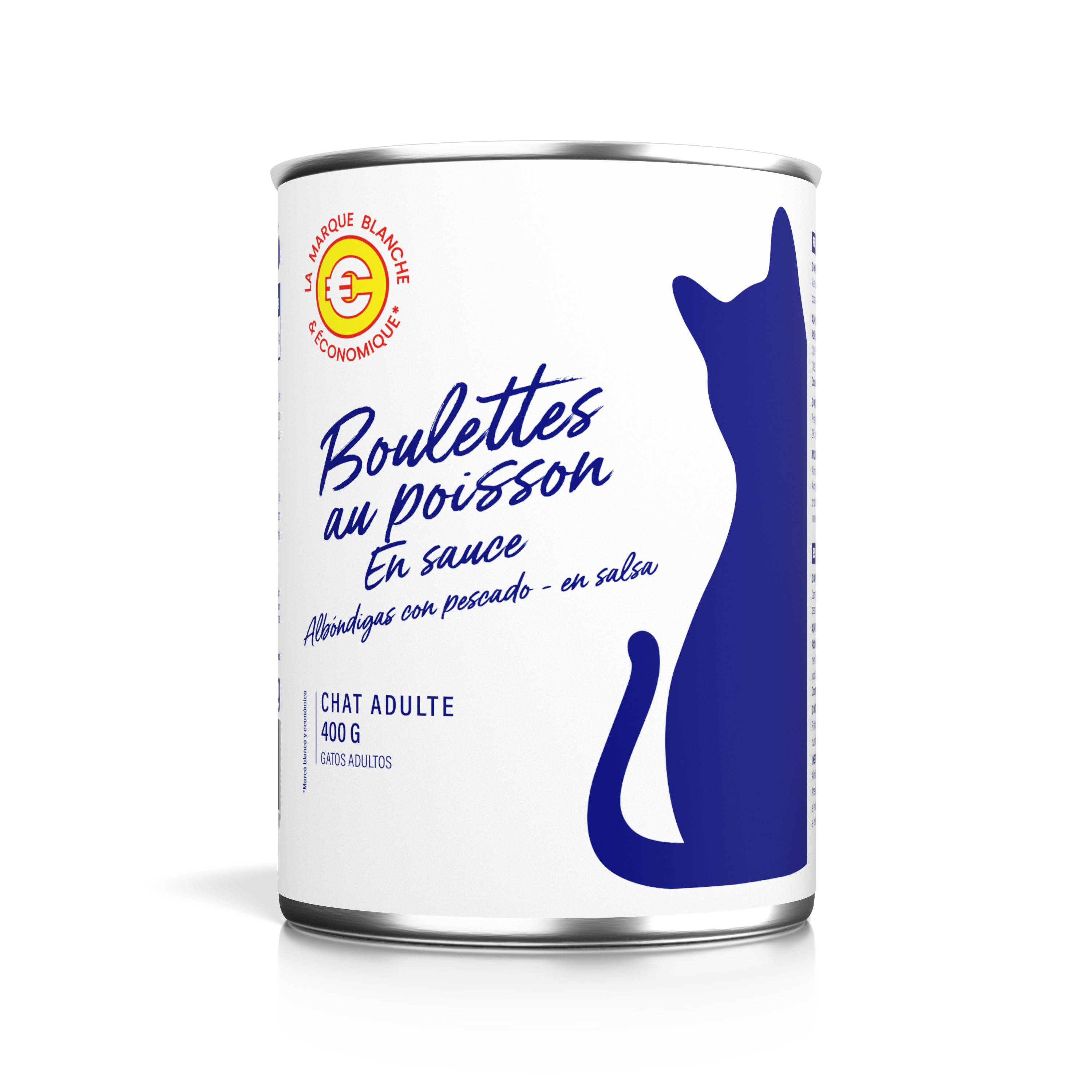 Marque Blanche et Economique - Boulettes en sauce au poisson pour chat adulte 400 g - Image 1