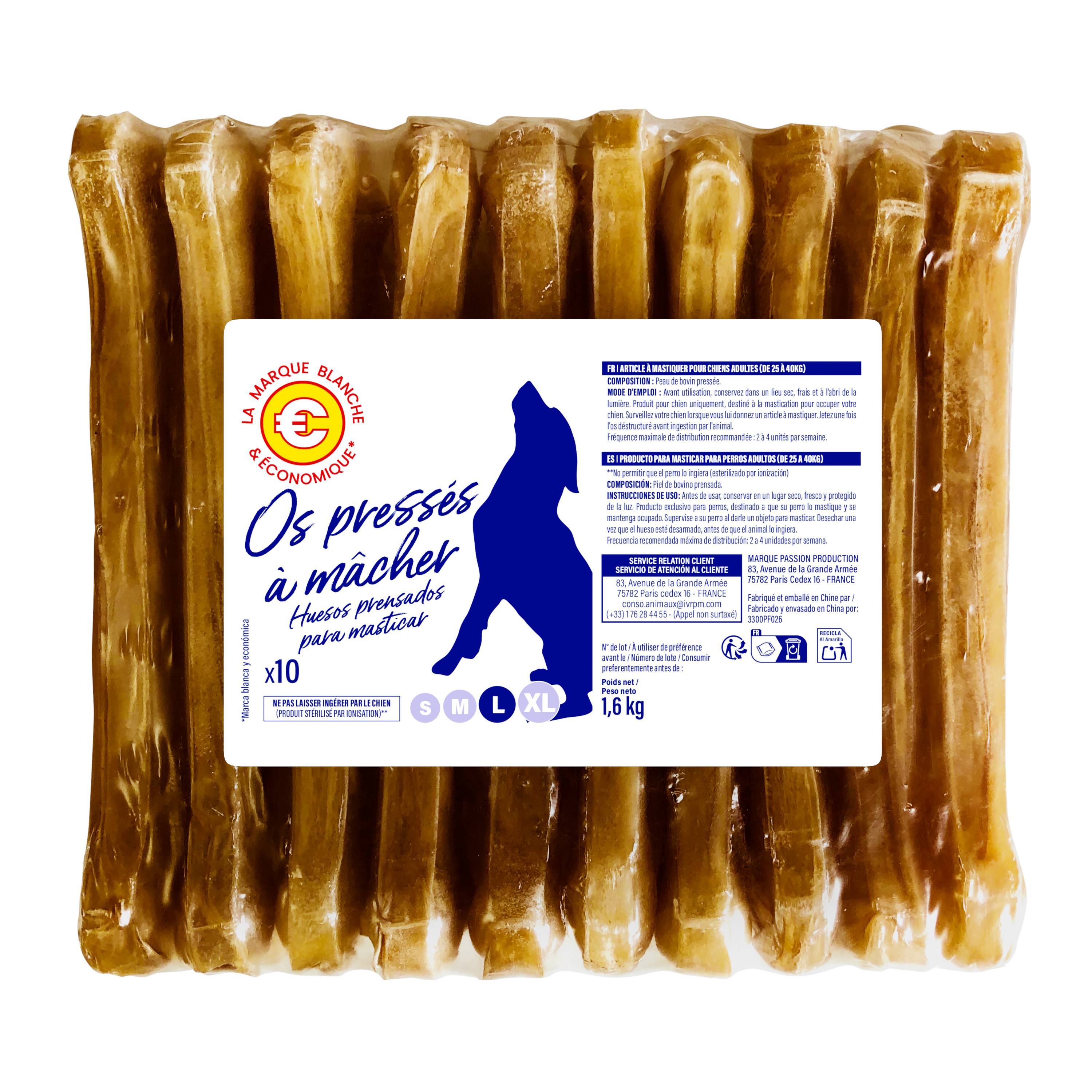 Marque Blanche et Economique - Os pressés pour chien de grande taille x 10 - Image 1