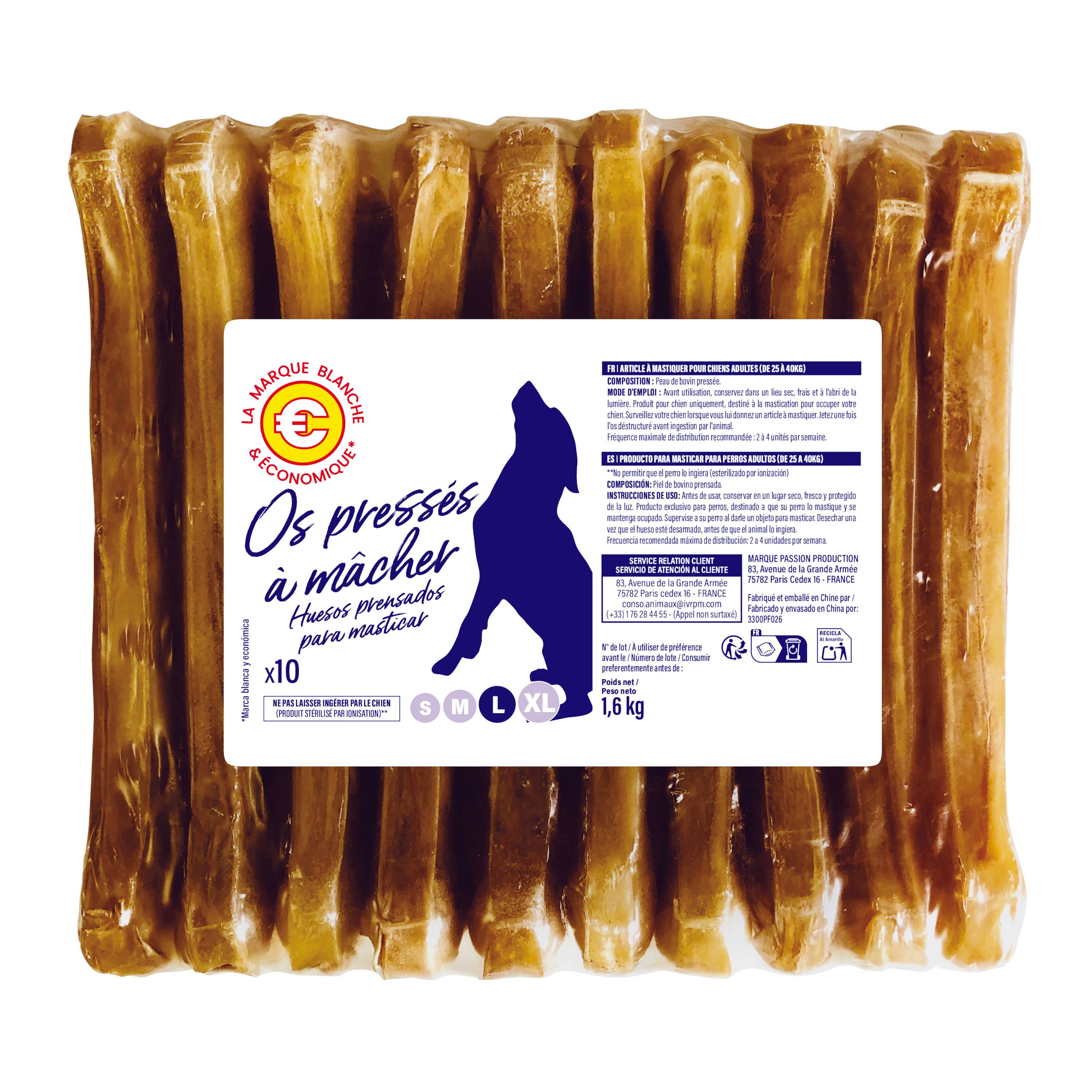 Marque Blanche et Economique - Os pressés pour chien de grande taille x 10 - Image 2