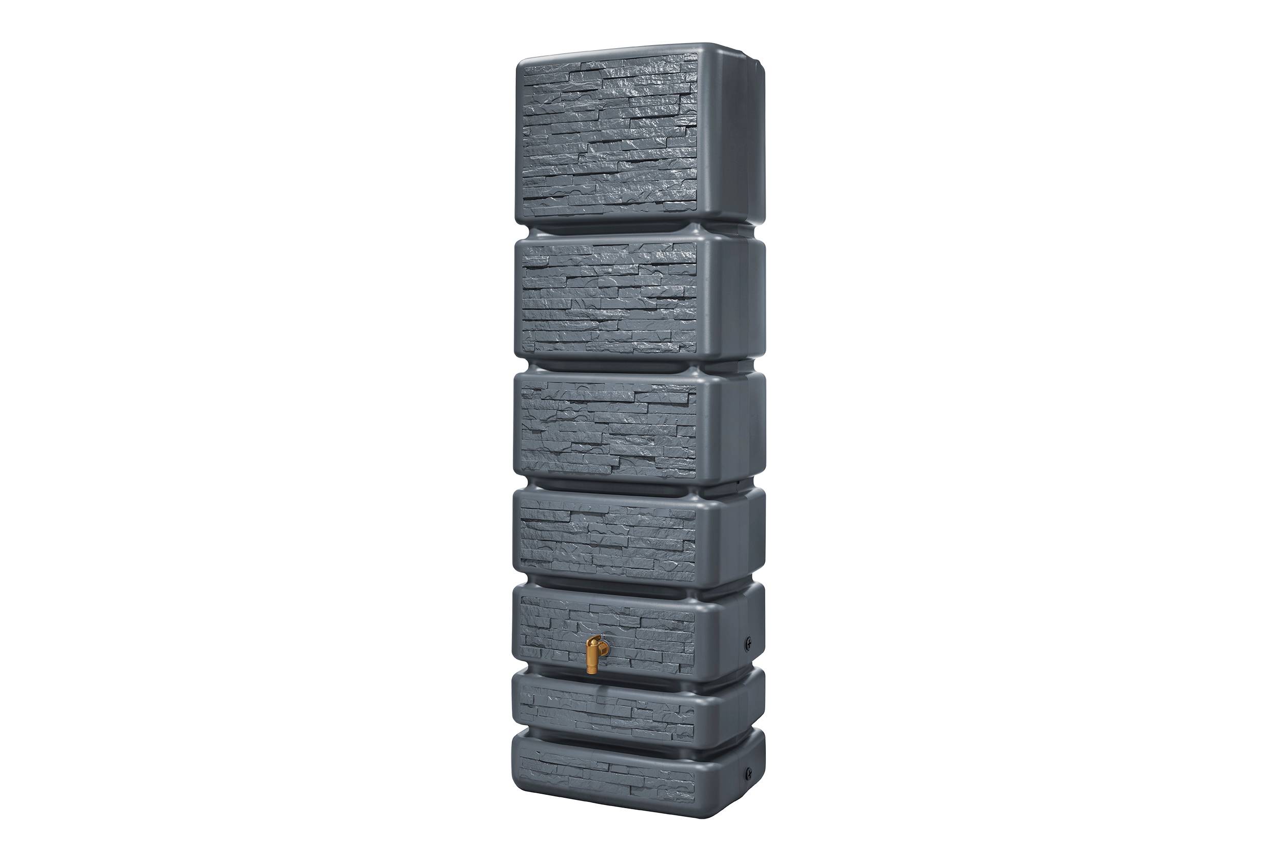 4Rain - Récupérateur d'eau de pluie 350L robinet inclus Slim stone anthracite - 4rain - Image 1
