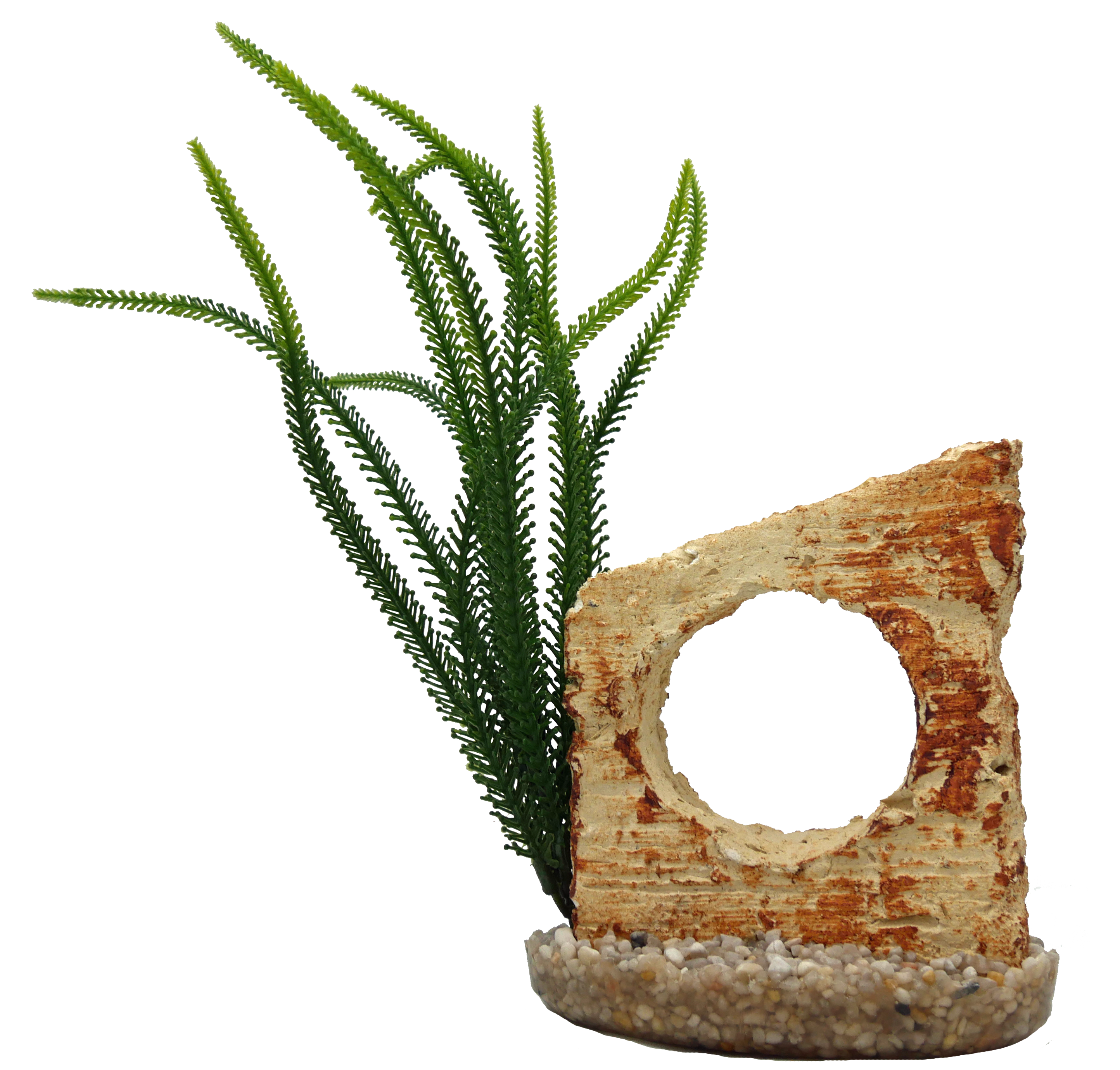 Labéo - Décor roche avec plante artificielle - H.28 cm - Labéo