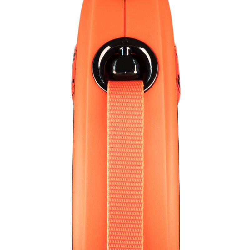 Laisse Xtreme type enrouleur sangle orange L.5 m modèle M chiens 35 Kg - Zolux - Image 2