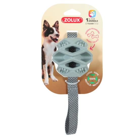 Jouet balle TPR cache friandises kaki Ø7.8xL31.5 cm - Zolux - Image 3
