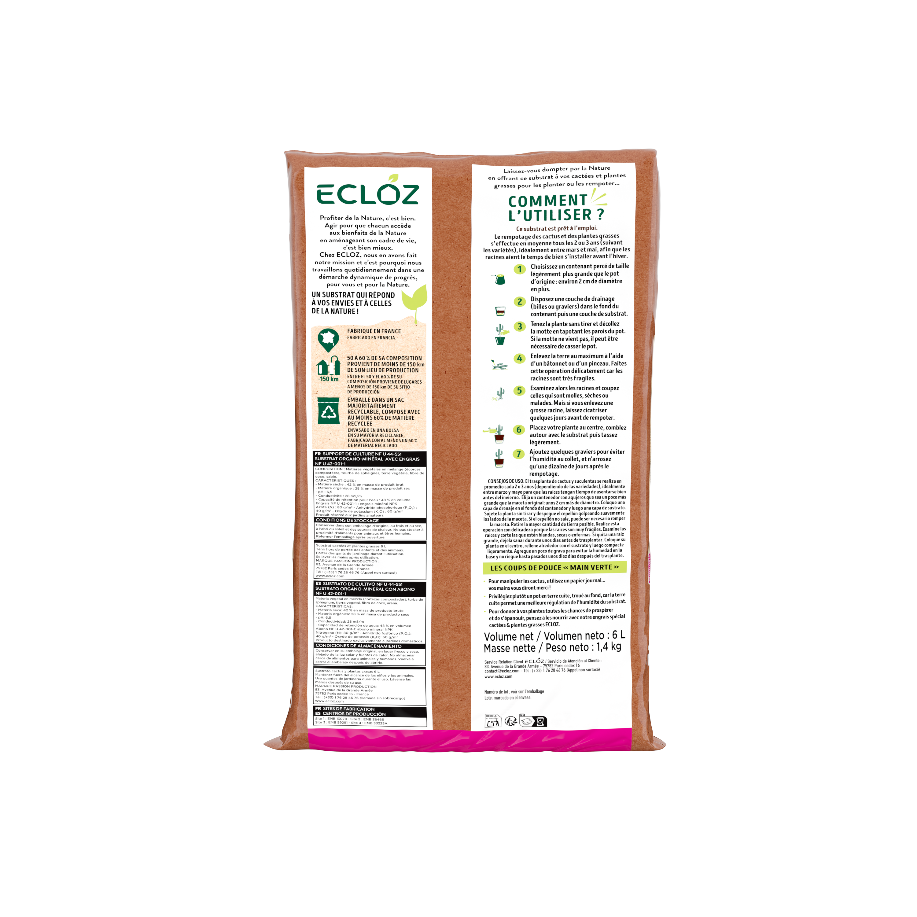 Ecloz - Terreau cactées 6L - ECLOZ - Image 3