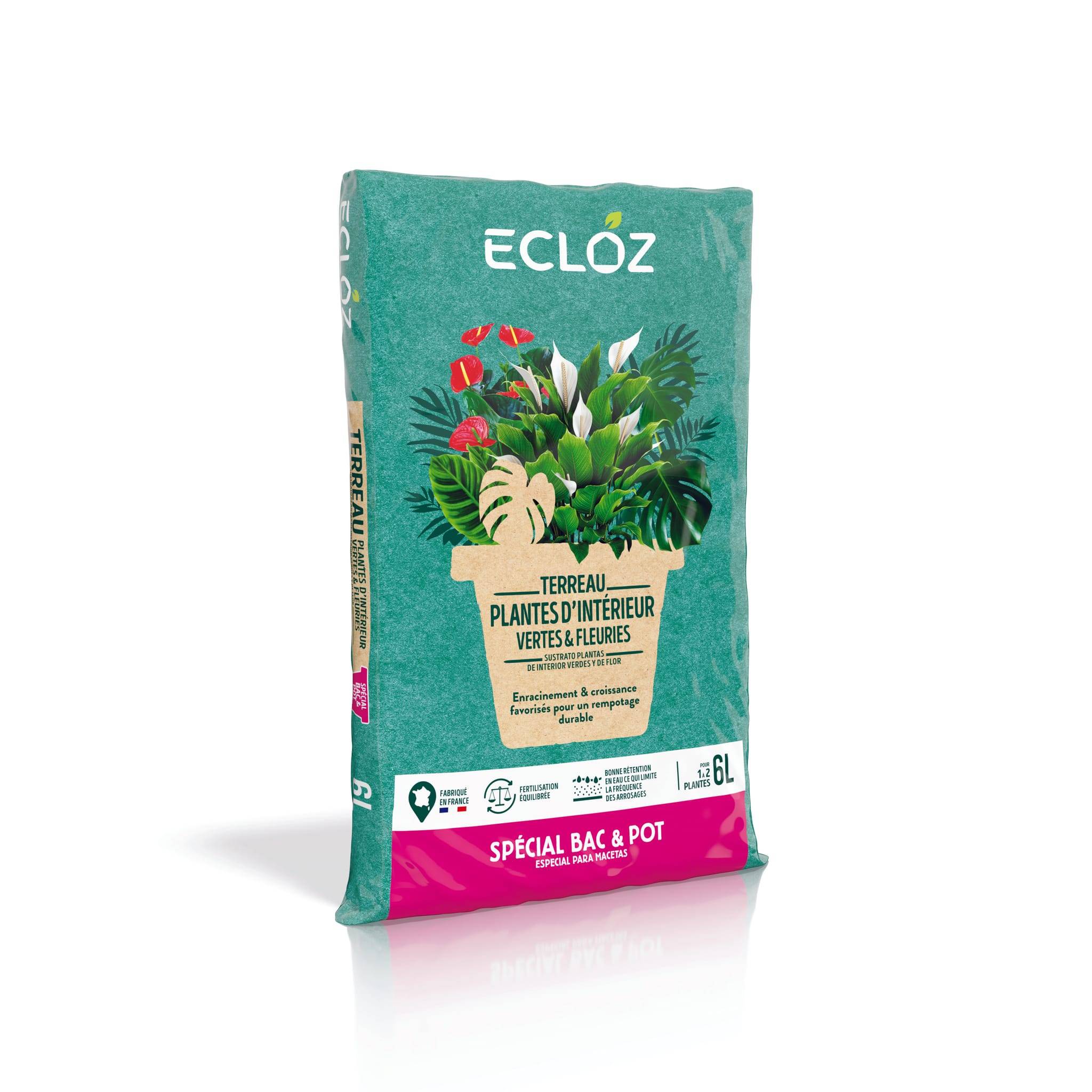 Ecloz - Terreau plantes vertes et d'intérieur 6 L - ECLOZ