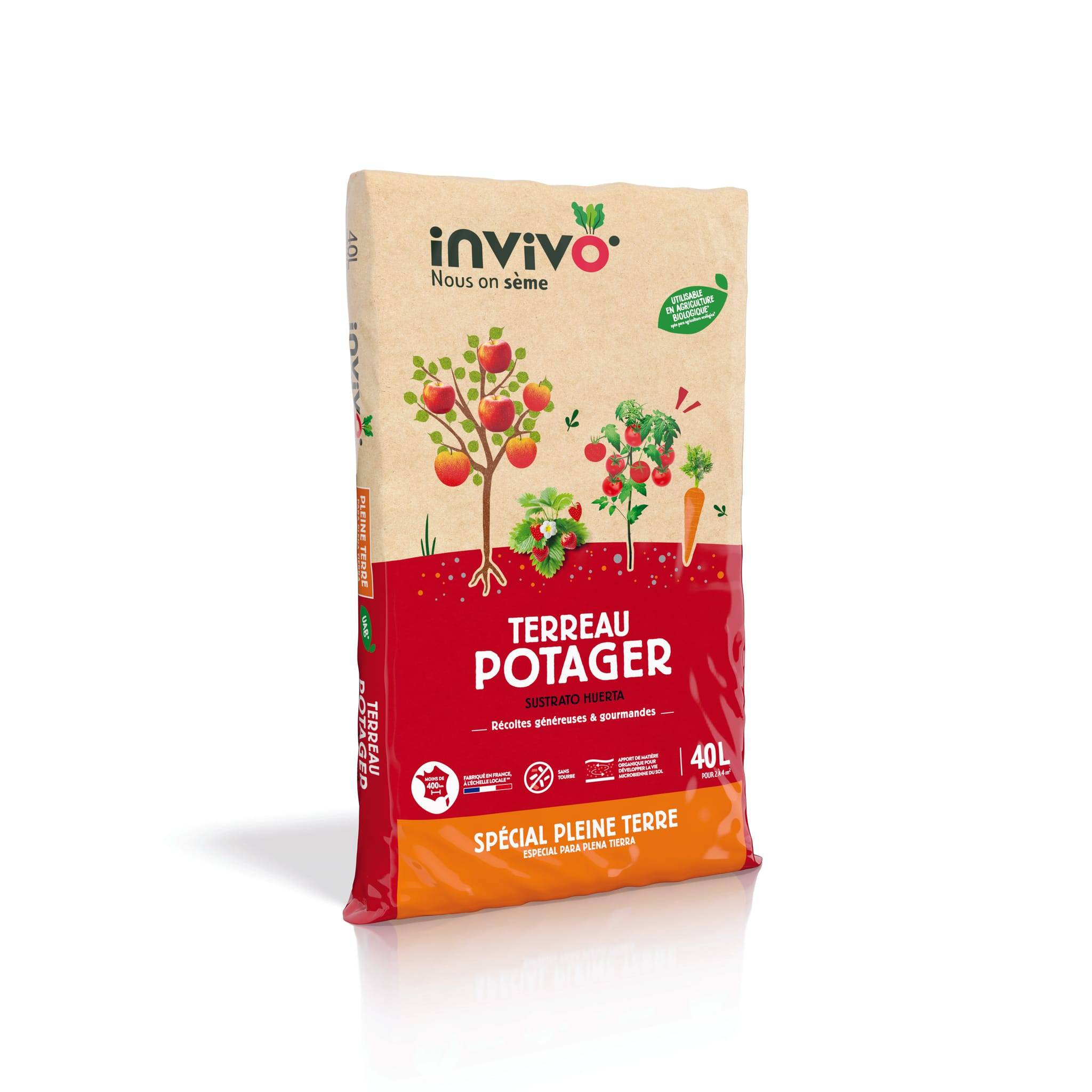 Invivo Nous On Sème - Terreau potager pleine terre 40L - INVIVO Nous on sème