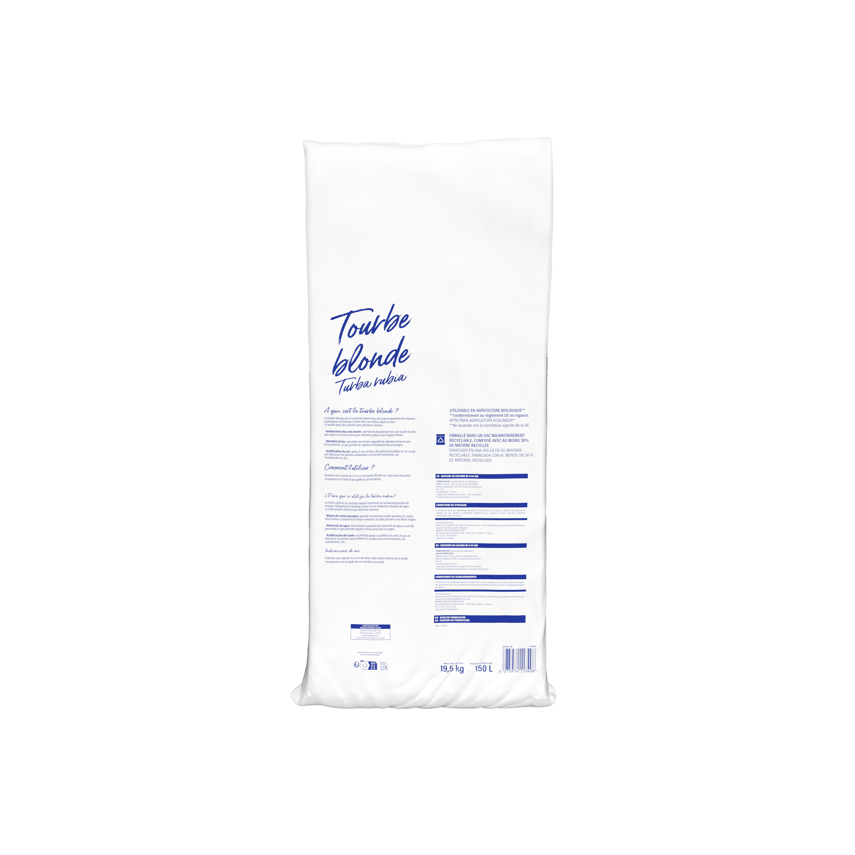 Marque Blanche et Economique - Tourbe blonde - 150 L - Image 3