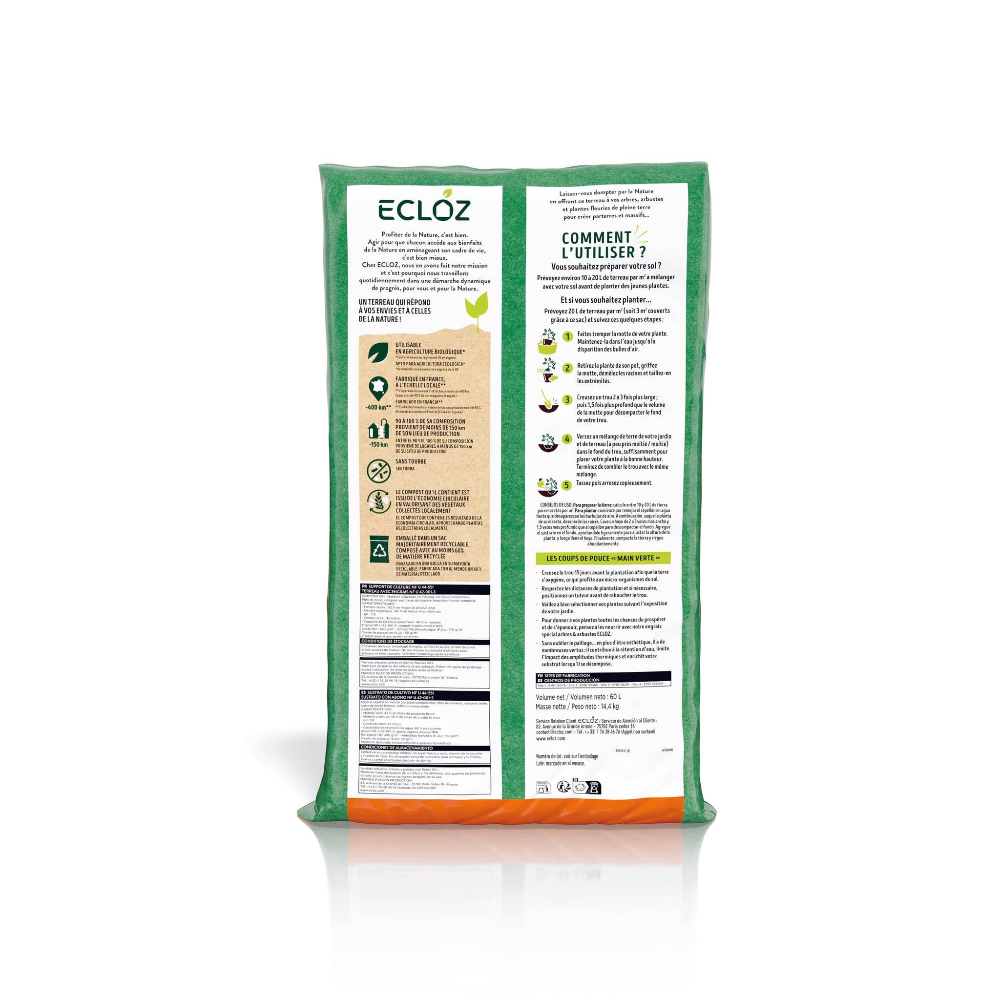 Ecloz - Terreau arbustes pleine terre 60 L - ECLOZ - Image 2