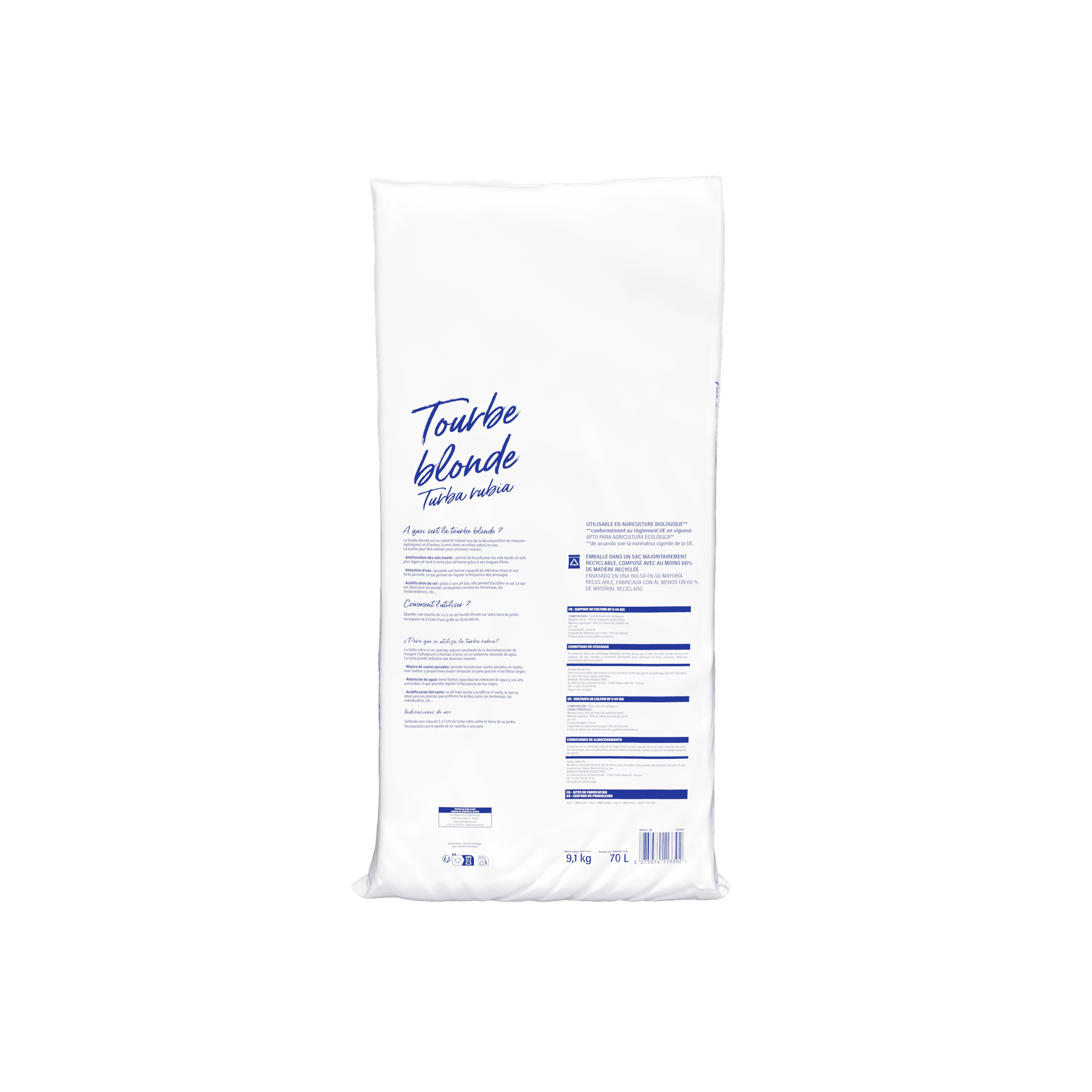 Marque Blanche et Economique - Tourbe blonde 70L - Image 2