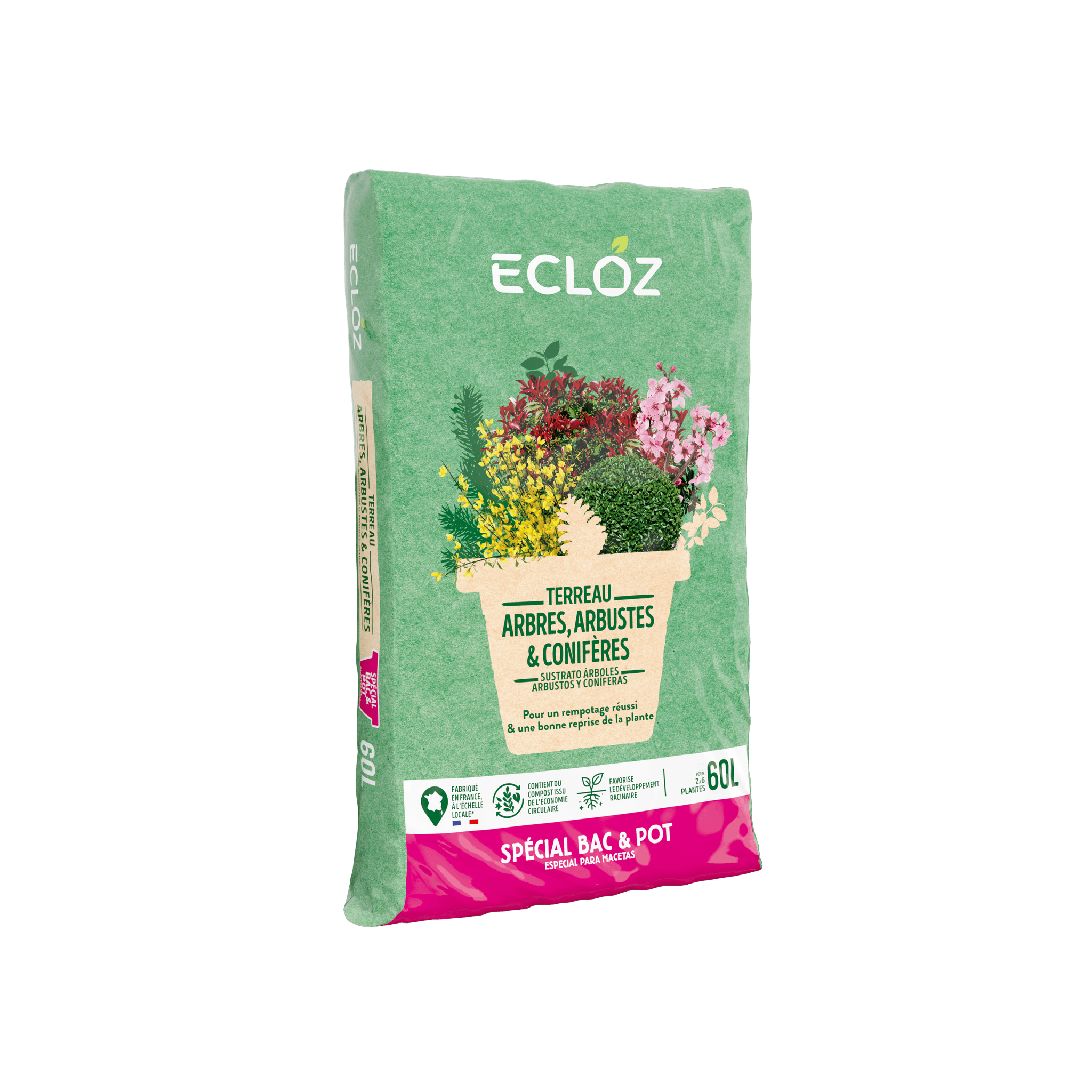 Ecloz - Terreaux arbres arbustes conifères contenant 60 L - ECLOZ - Image 1