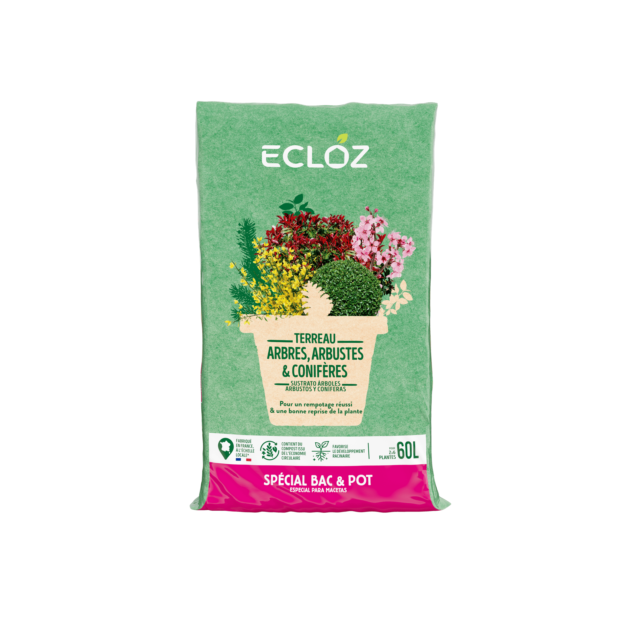 Ecloz - Terreaux arbres arbustes conifères contenant 60 L - ECLOZ - Image 3