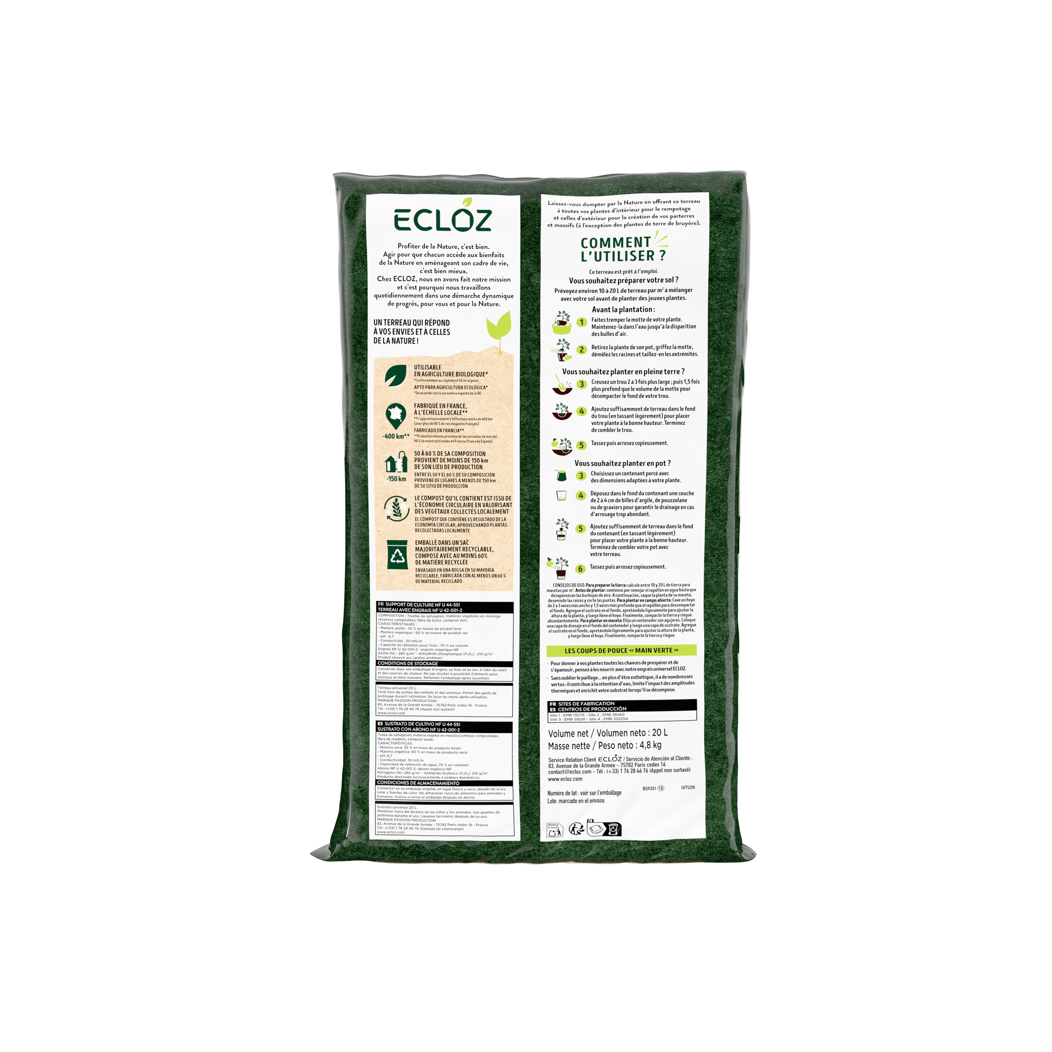 Ecloz - Terreau Universel Sac de 20L - ECLOZ - Image 2