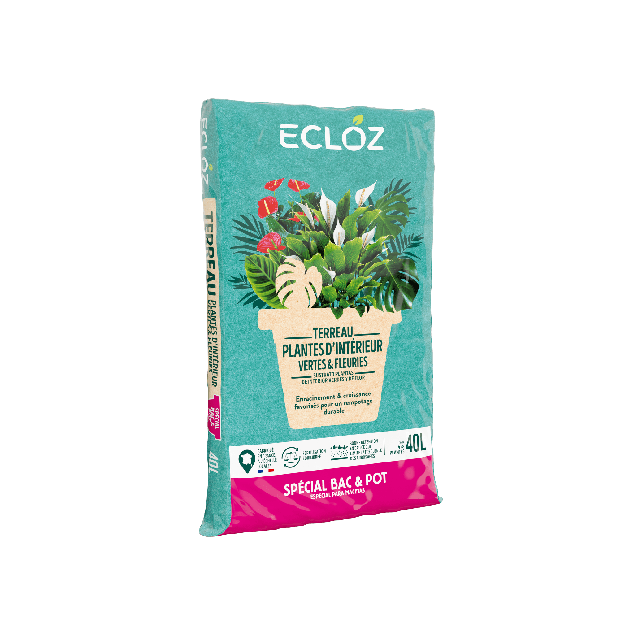 Ecloz - Terreau plantes vertes et d'intérieur 40L - ECLOZ - Image 1