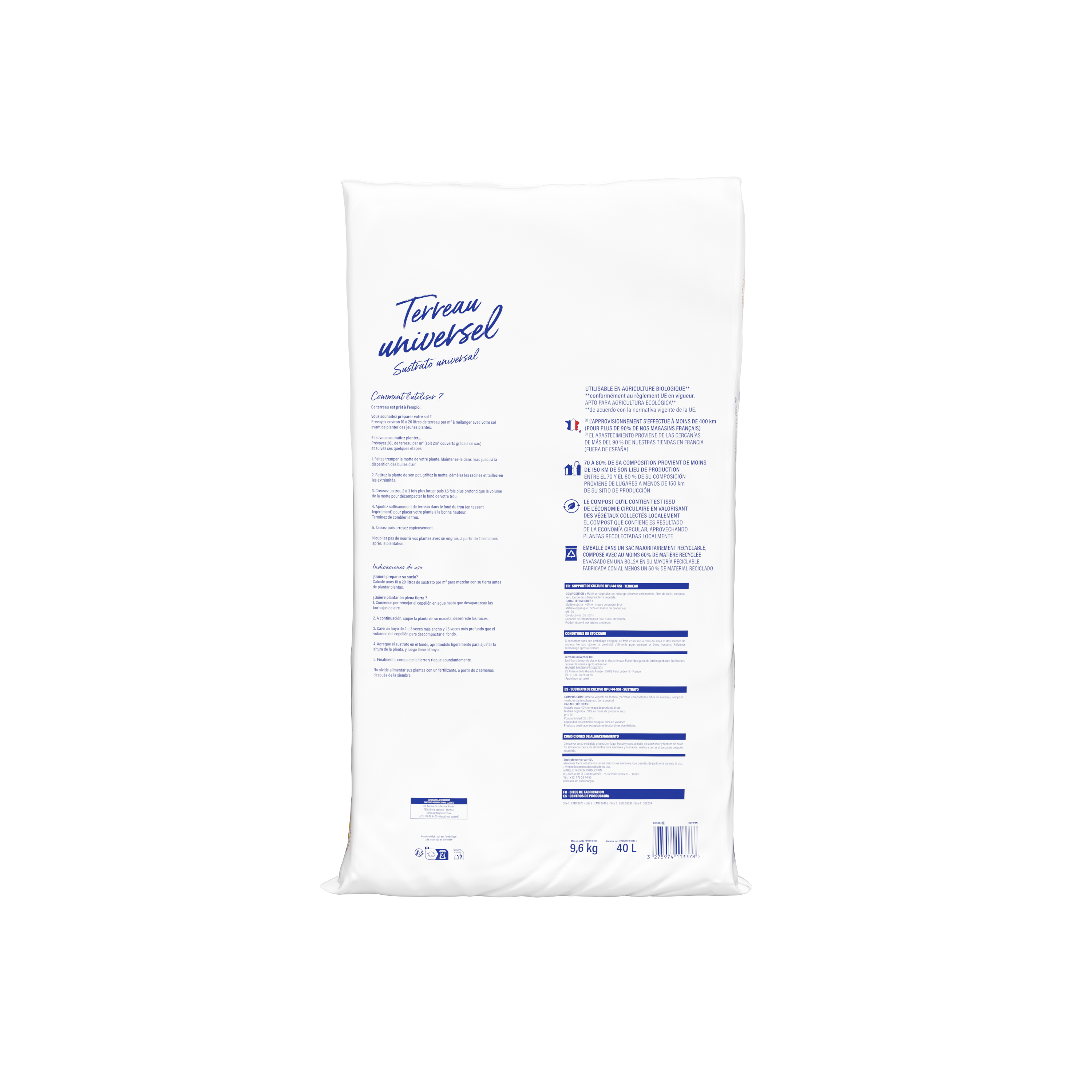 Marque Blanche et Economique - Terreau universel pleine terre 40L - Image 2