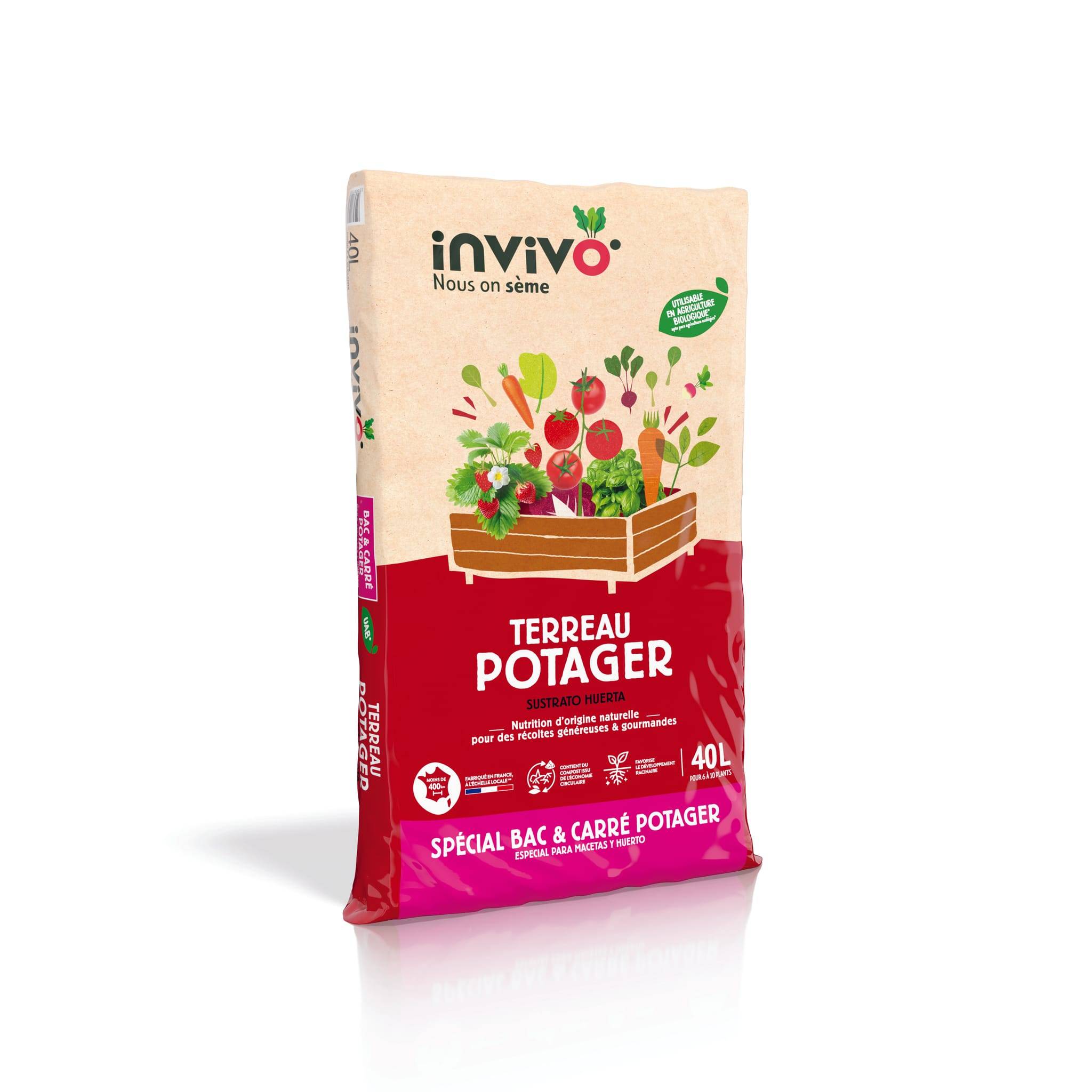 Invivo Nous On Sème - Terreau potager, bac et carré potager 40L - INVIVO Nous on sème - Image 1