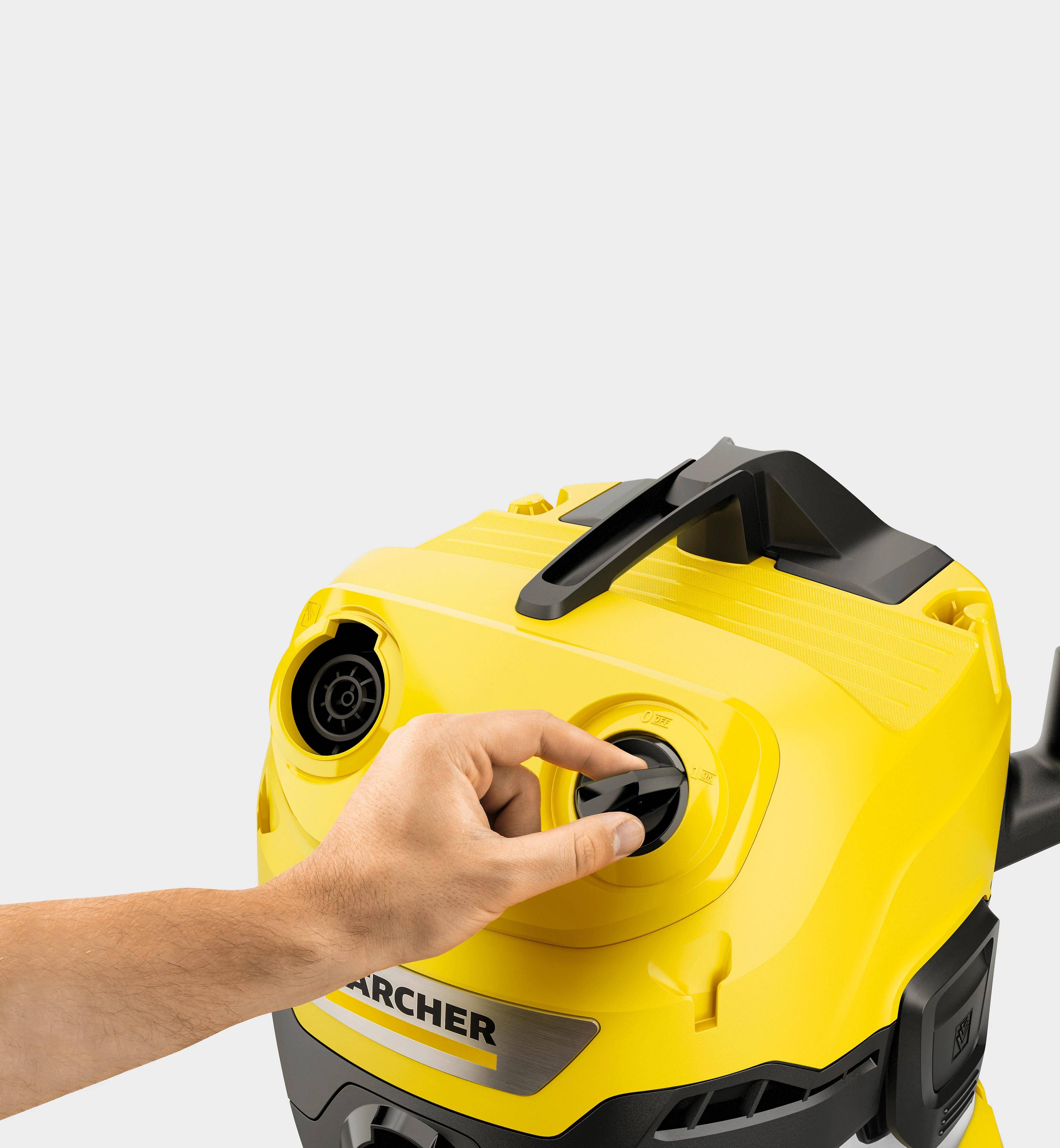 Aspirateur eau et poussière acier inoxydable jaune L.38.4 cm l.36.5 cm H.52.4 cm - Karcher - Image 2