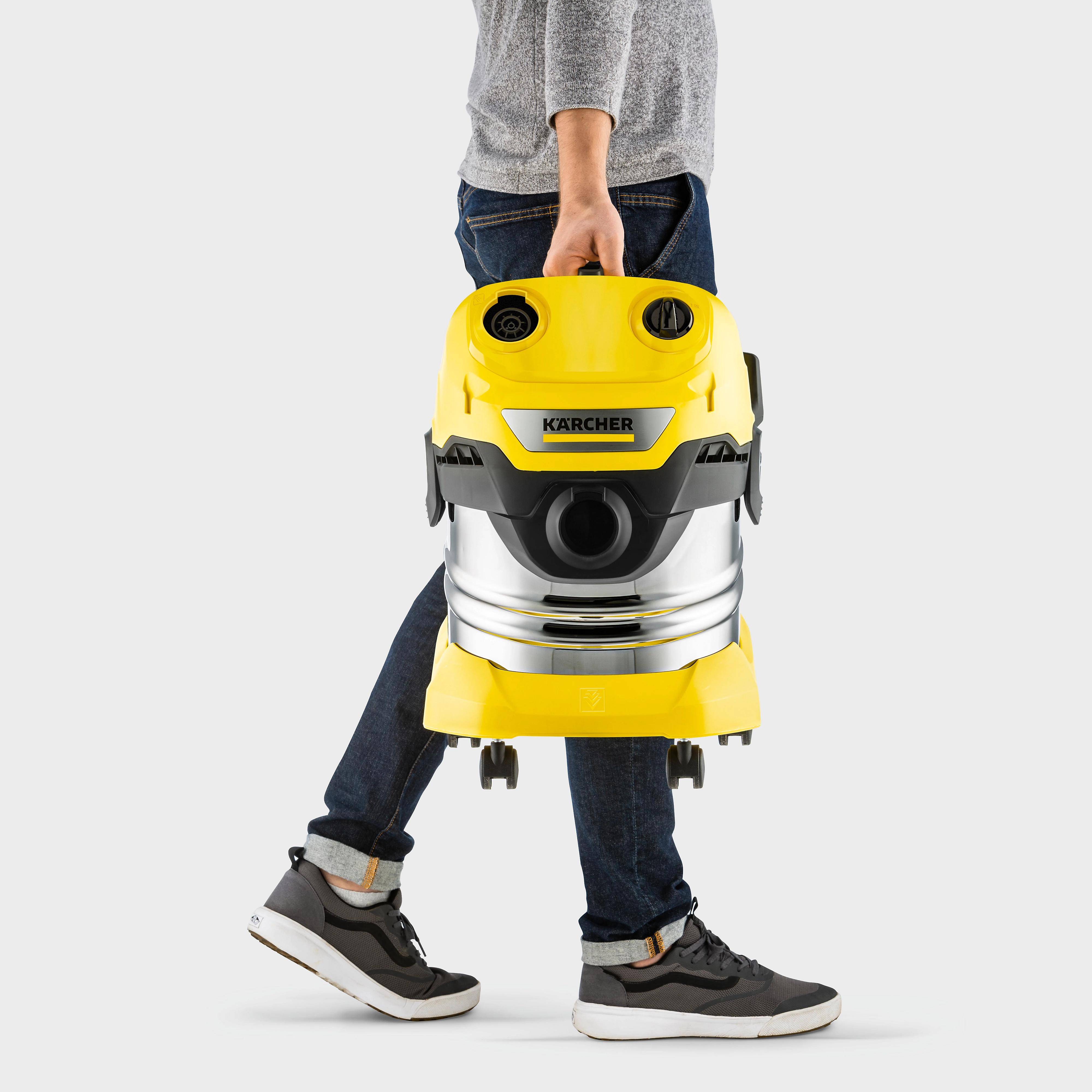 Aspirateur eau et poussière acier inoxydable jaune L.38.4 cm l.36.5 cm H.52.4 cm - Karcher - Image 5