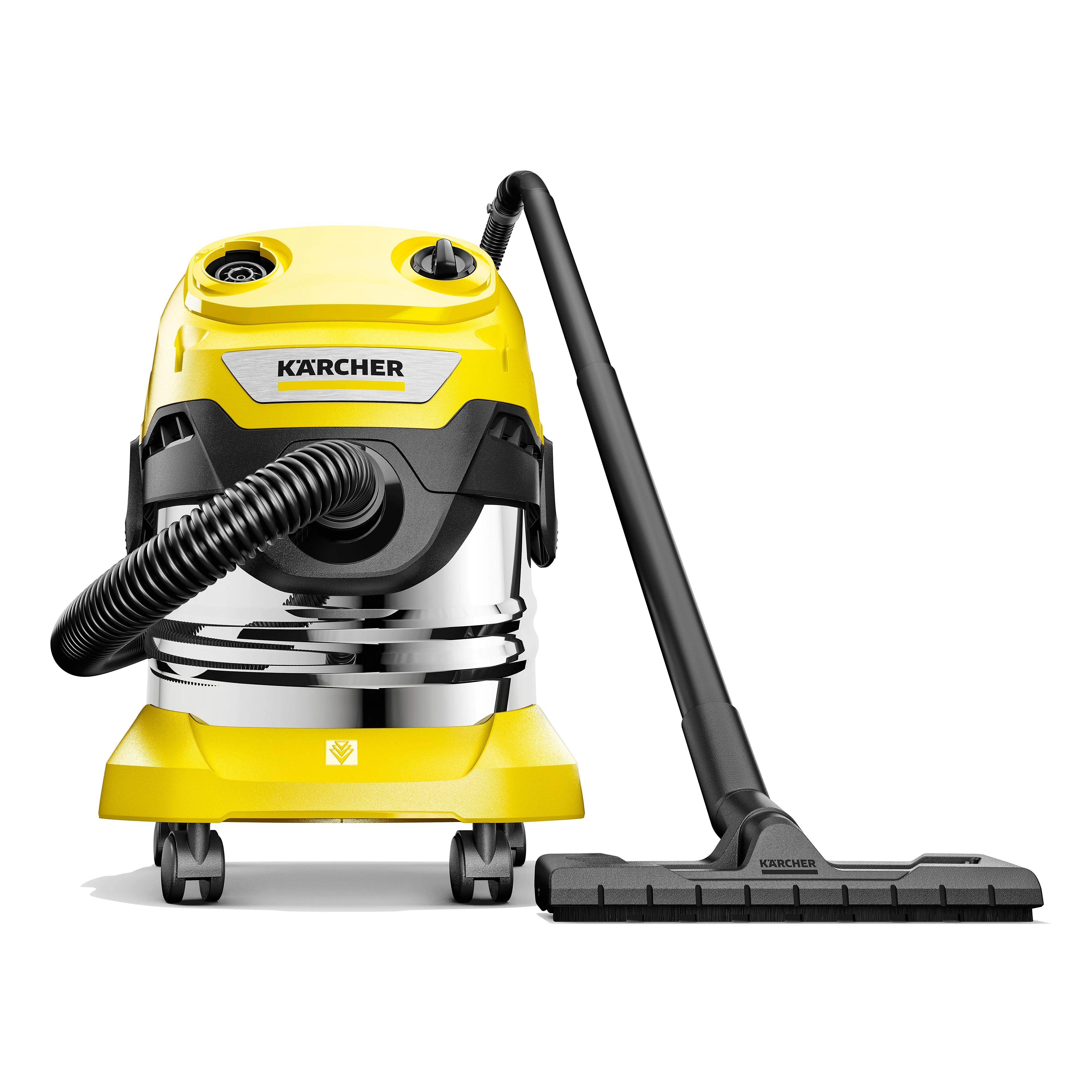 Aspirateur eau et poussière acier inoxydable jaune L.38.4 cm l.36.5 cm H.52.4 cm - Karcher - Image 1