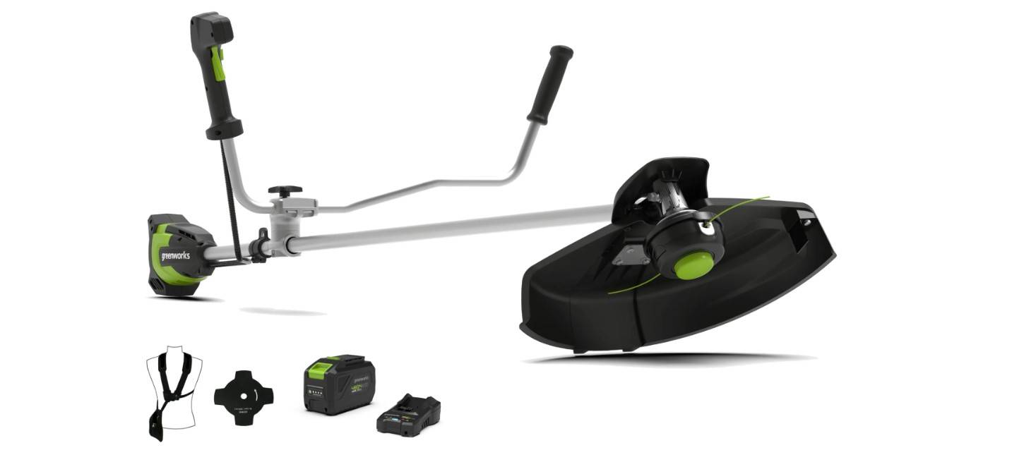 Greenworks - Débroussailleuse 48V BRUSHLESS guidon double + harnais (KIT 1x4Ah)  - GREENWORKS - Image 2