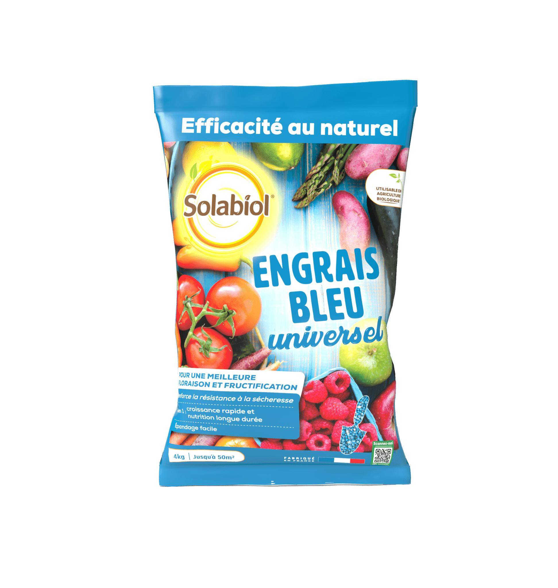 Engrais bleu universel micro-granulés sans poussière 4 kg - Solabiol - Image 1