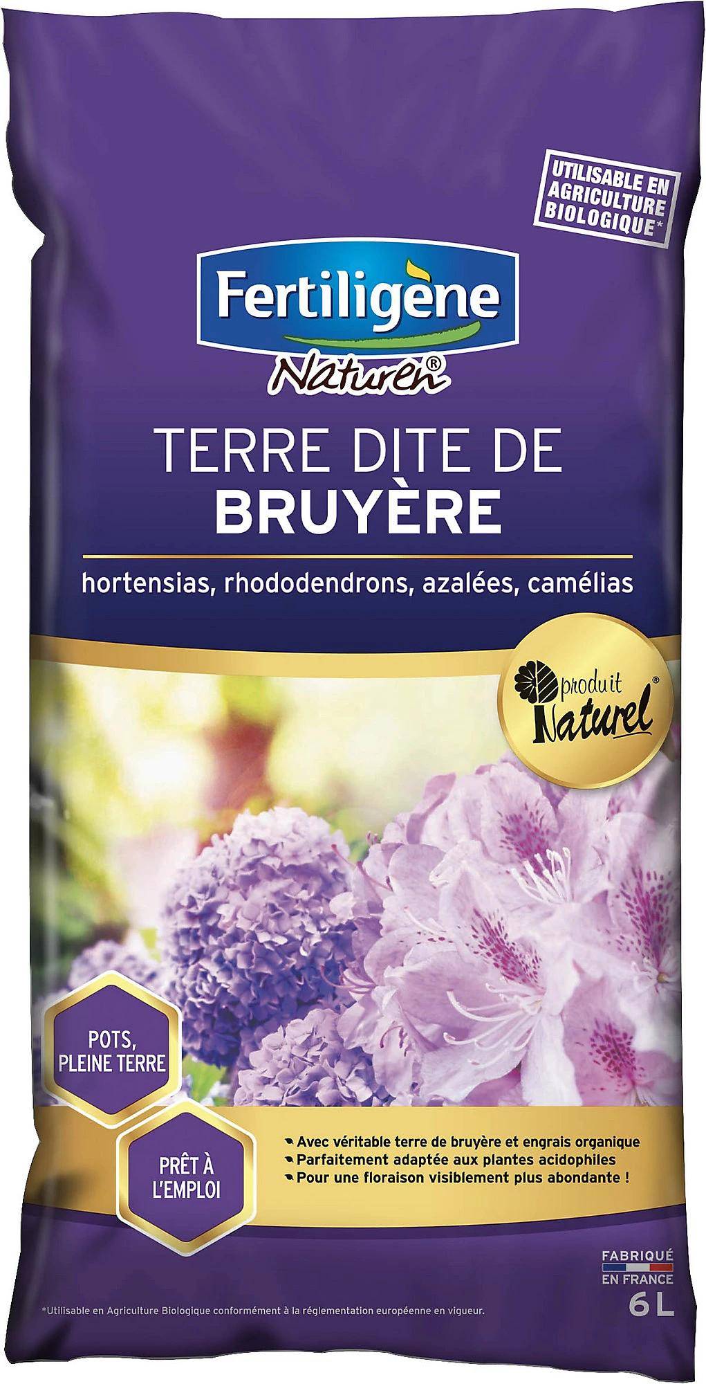 Fertiligène - Terre dite de bruyère sac 6L prête à l'emploi - Fertiligene naturel - Image 3