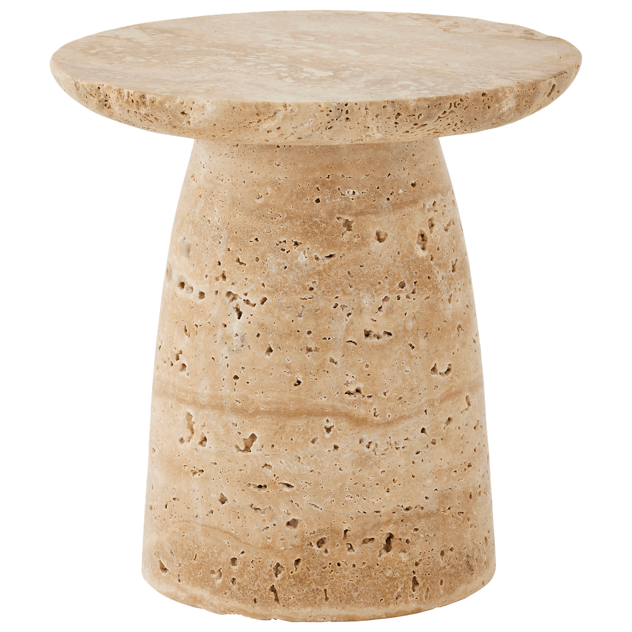 Plateau sur pied travertin H.10 cm - ECLOZ - Image 1
