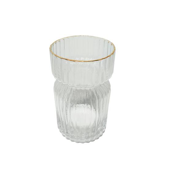 Vase rond strié transparent H.19,5 cm - ECLOZ