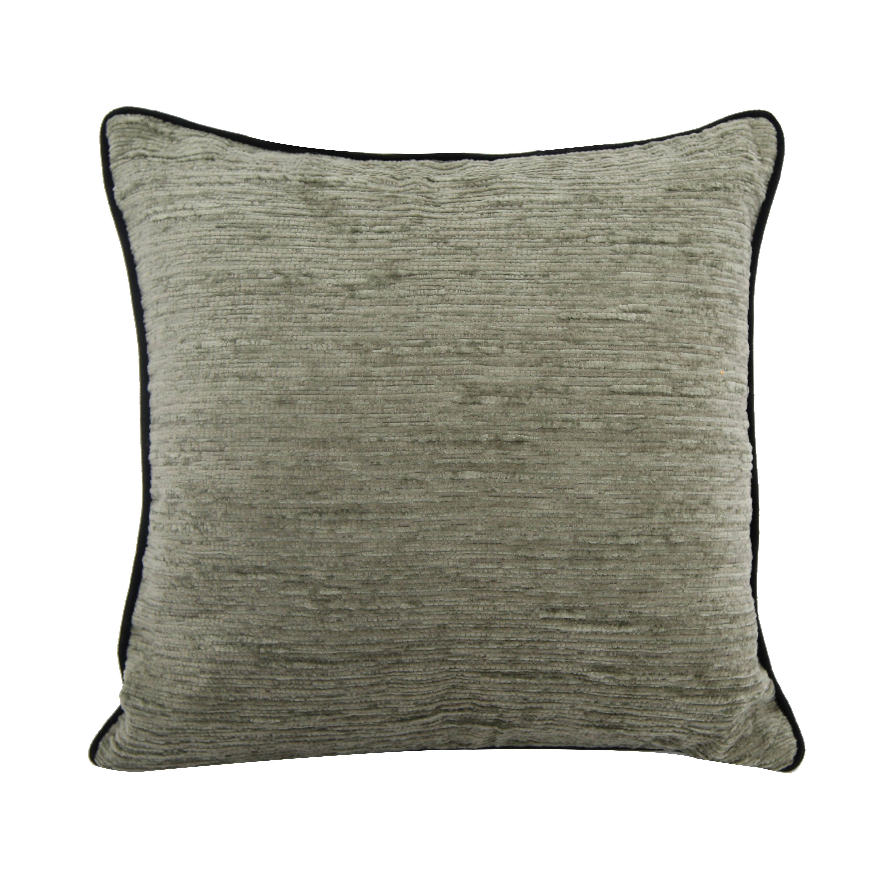 Ecloz - Coussin chenille vert pourtour noir - ECLOZ