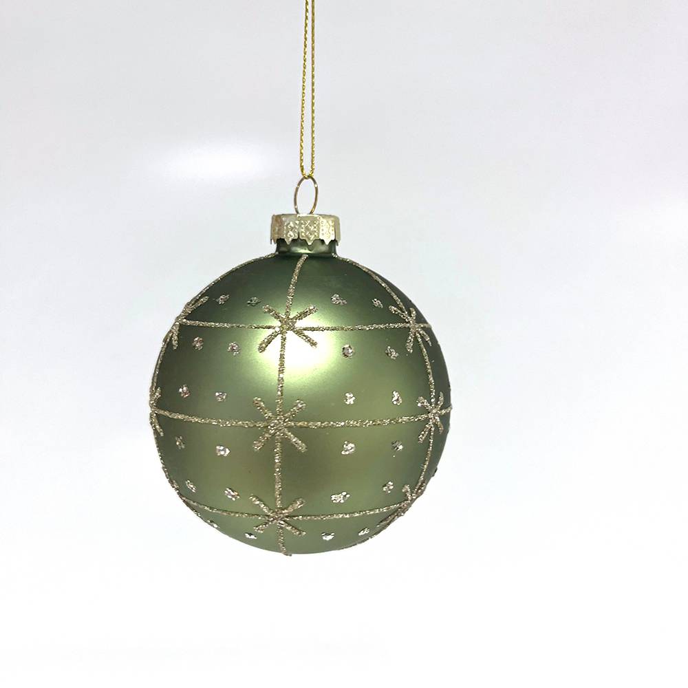 Boule de Noël en verre verte et dorée Ø 8 cm - ECLOZ