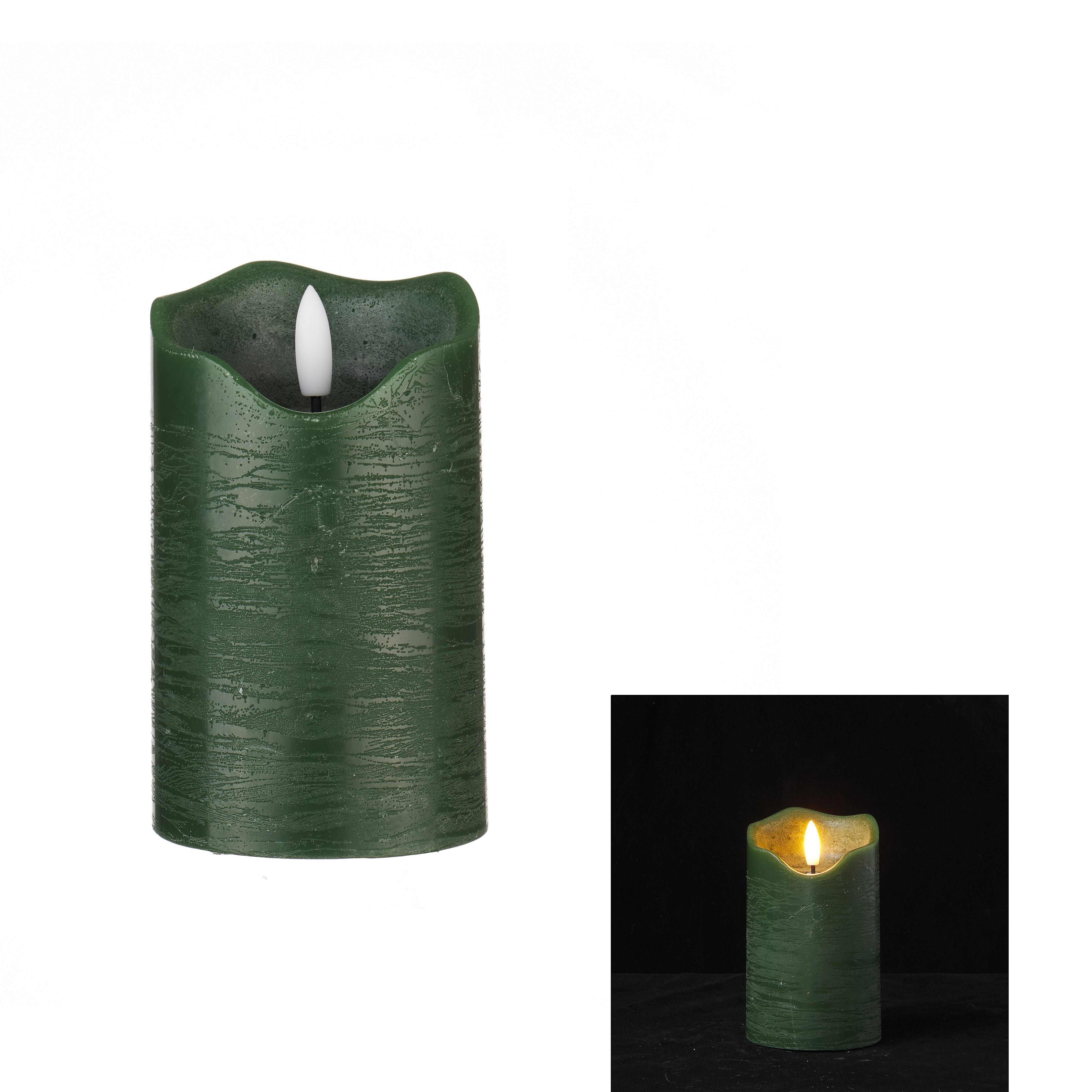 Bougie LED verte H.12,5 cm - ECLOZ