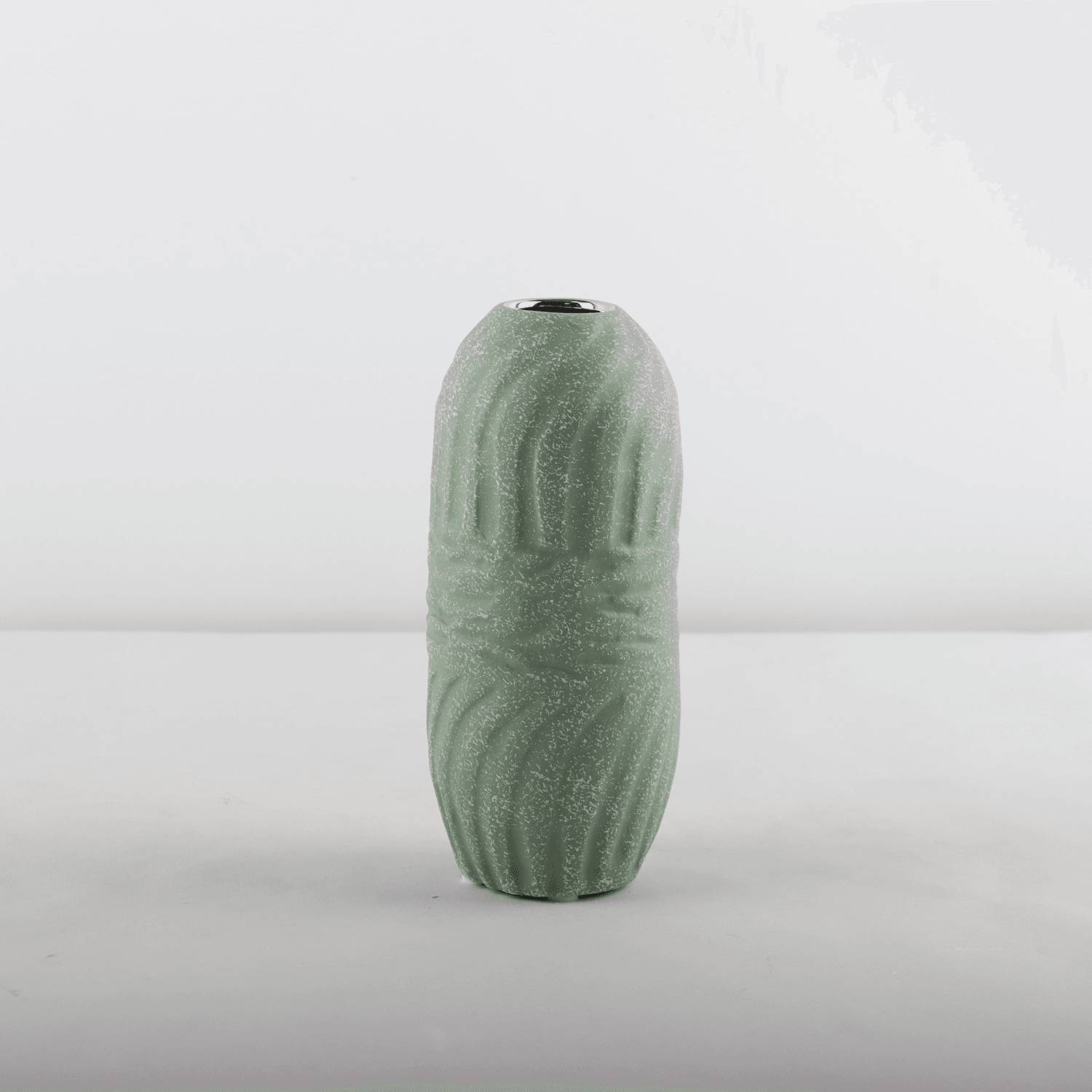 Vase droit vert tacheté H.18 cm - ECLOZ