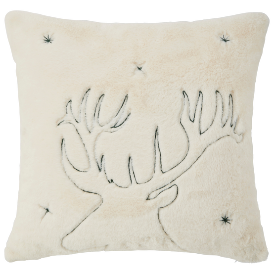 Ecloz - Coussin renne brodé blanc et vert - ECLOZ - Image 4