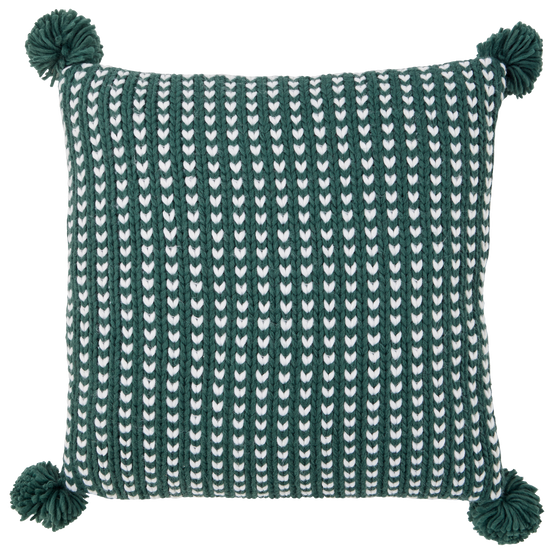 Ecloz - Coussin tricoté vert avec pompons - ECLOZ - Image 5
