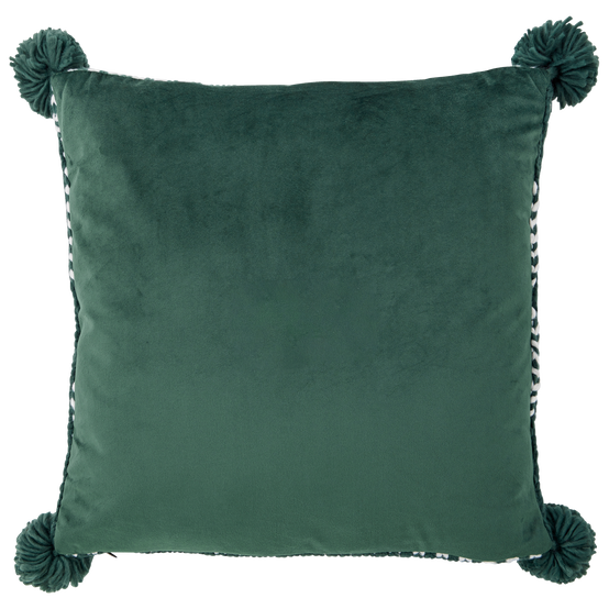 Ecloz - Coussin tricoté vert avec pompons - ECLOZ - Image 3