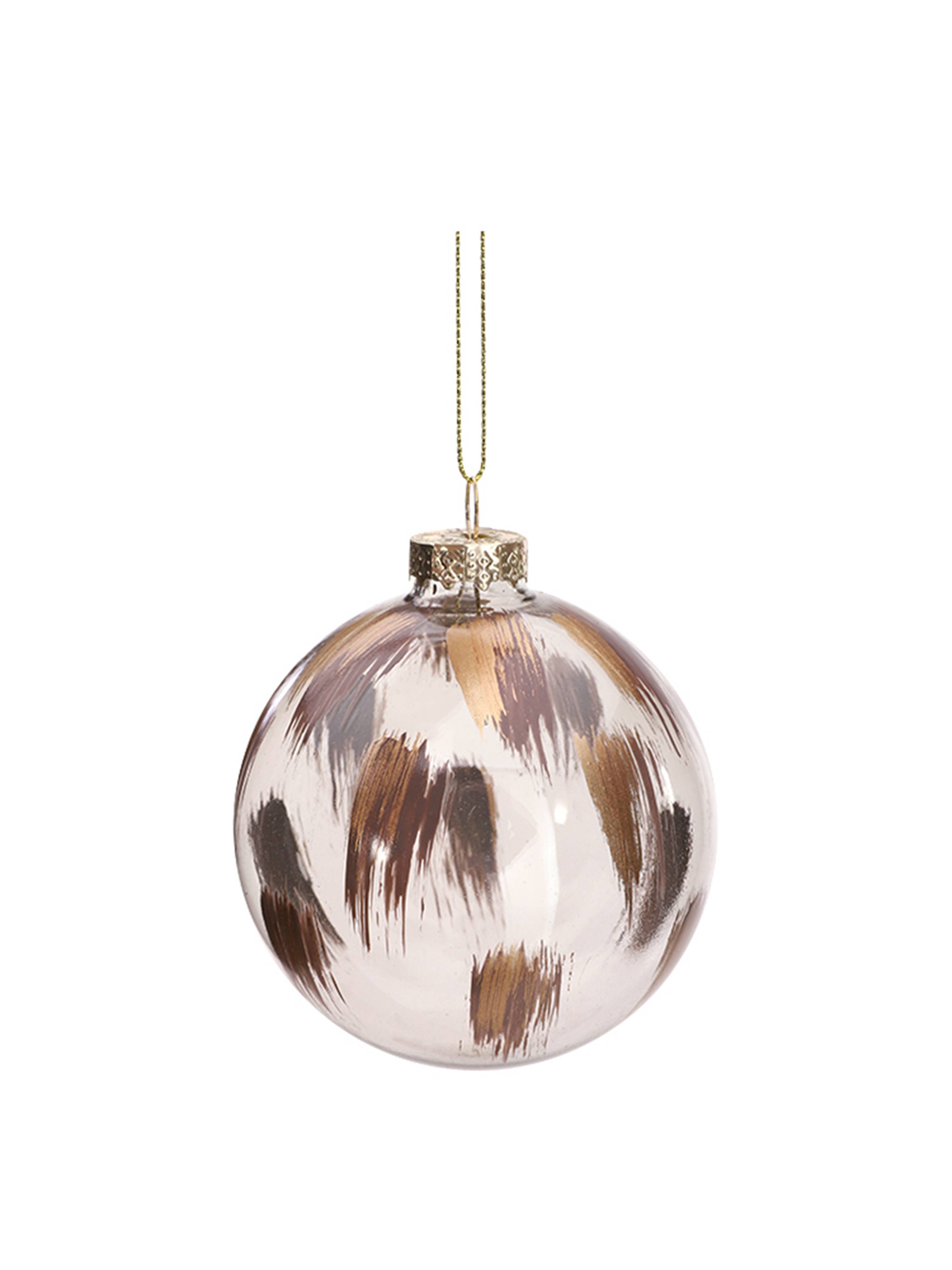 Boule de Noël transparente tachetée marron Ø 8 cm - ECLOZ