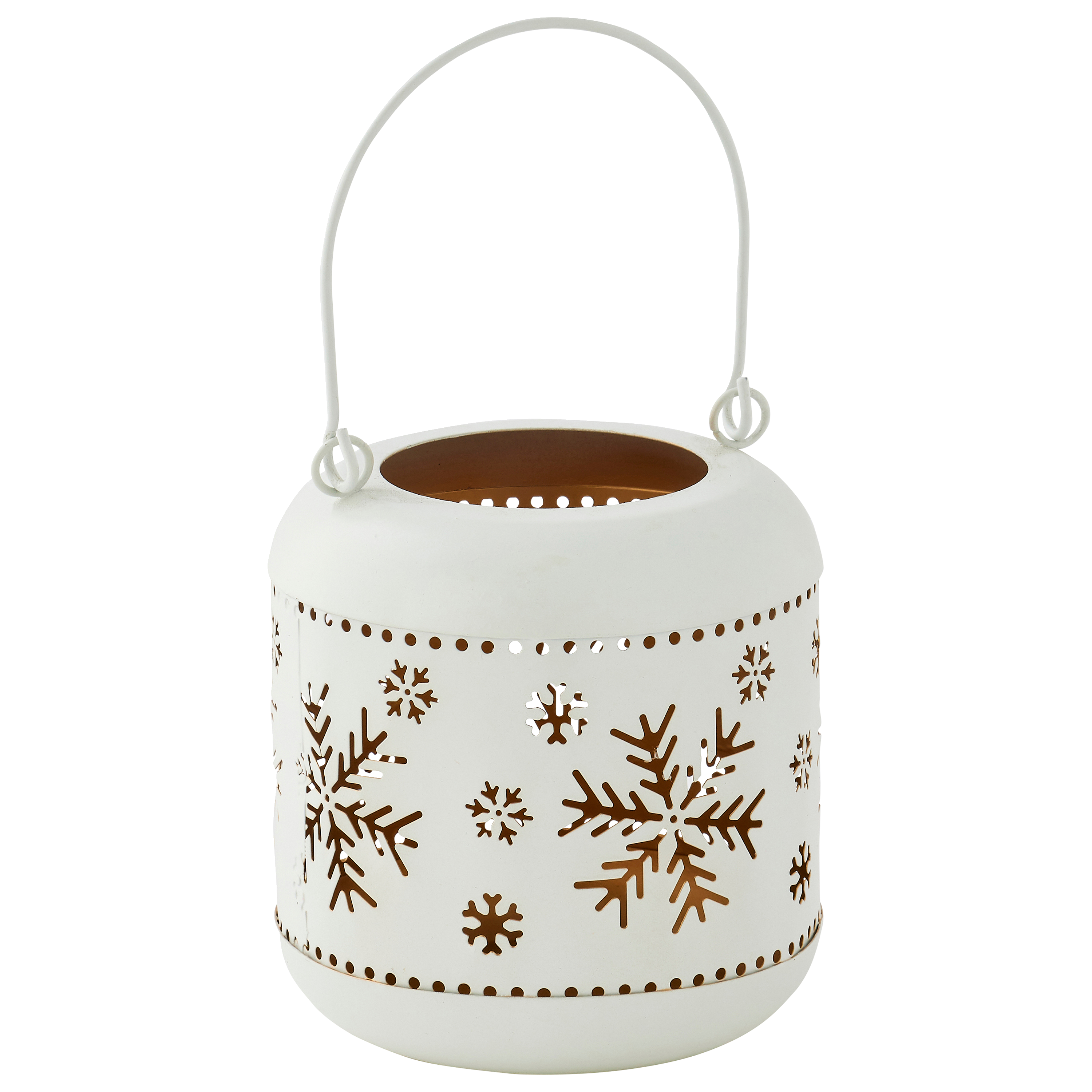 Ecloz - Décoration lanterne métal blanc motif flocon H. 16 cm - ECLOZ - Image 2