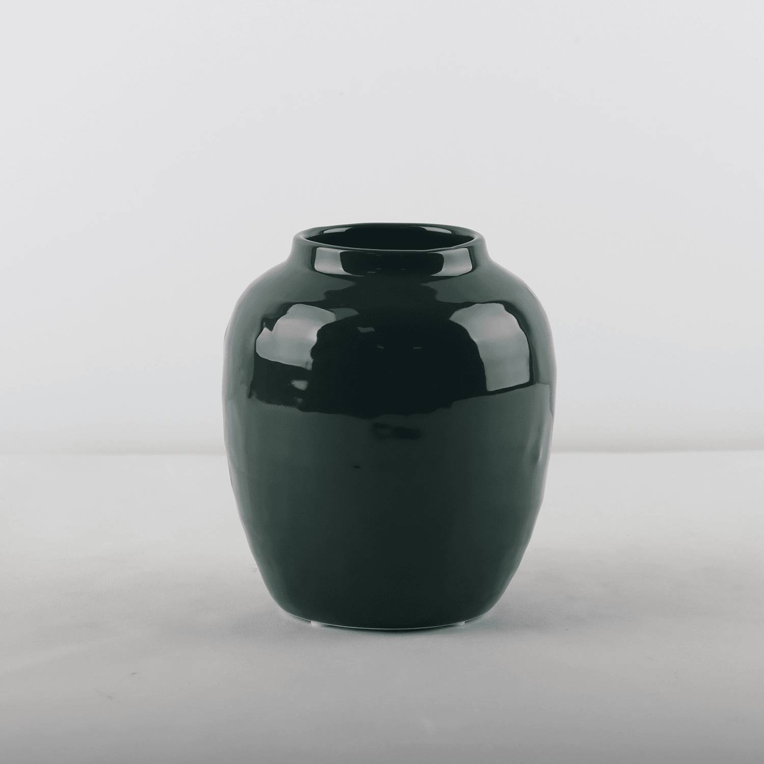 Vase en céramique vert foncé H.15 cm - ECLOZ - Image 1