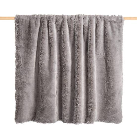 Ecloz - Plaid imitation fourrure gris - ECLOZ - Image 2