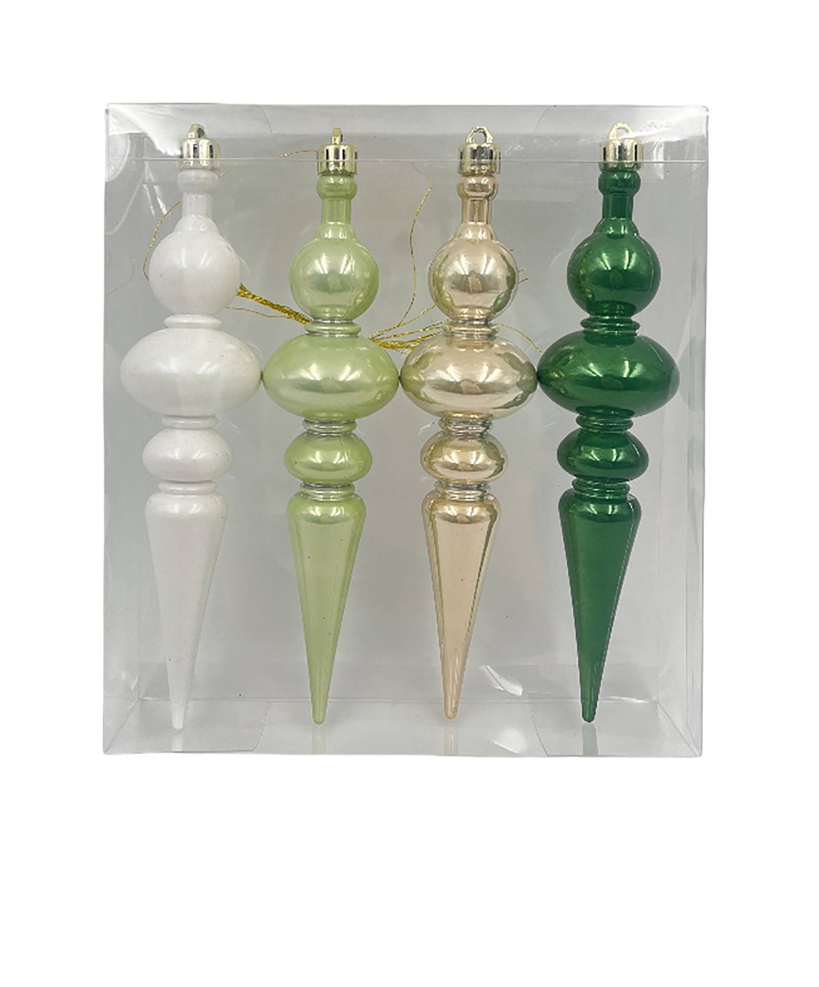 Ecloz - Boîte de 4 boules de Noël en plastique H.17,5 cm - ECLOZ