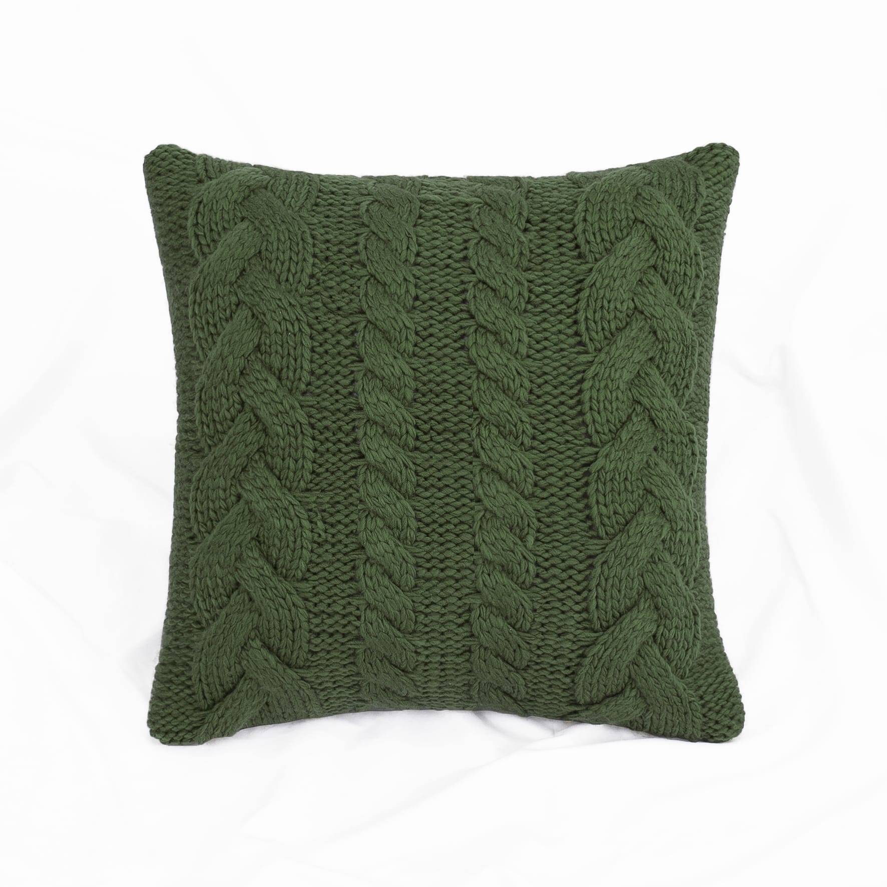 Coussin torsadé tricoté vert - ECLOZ - Image 1