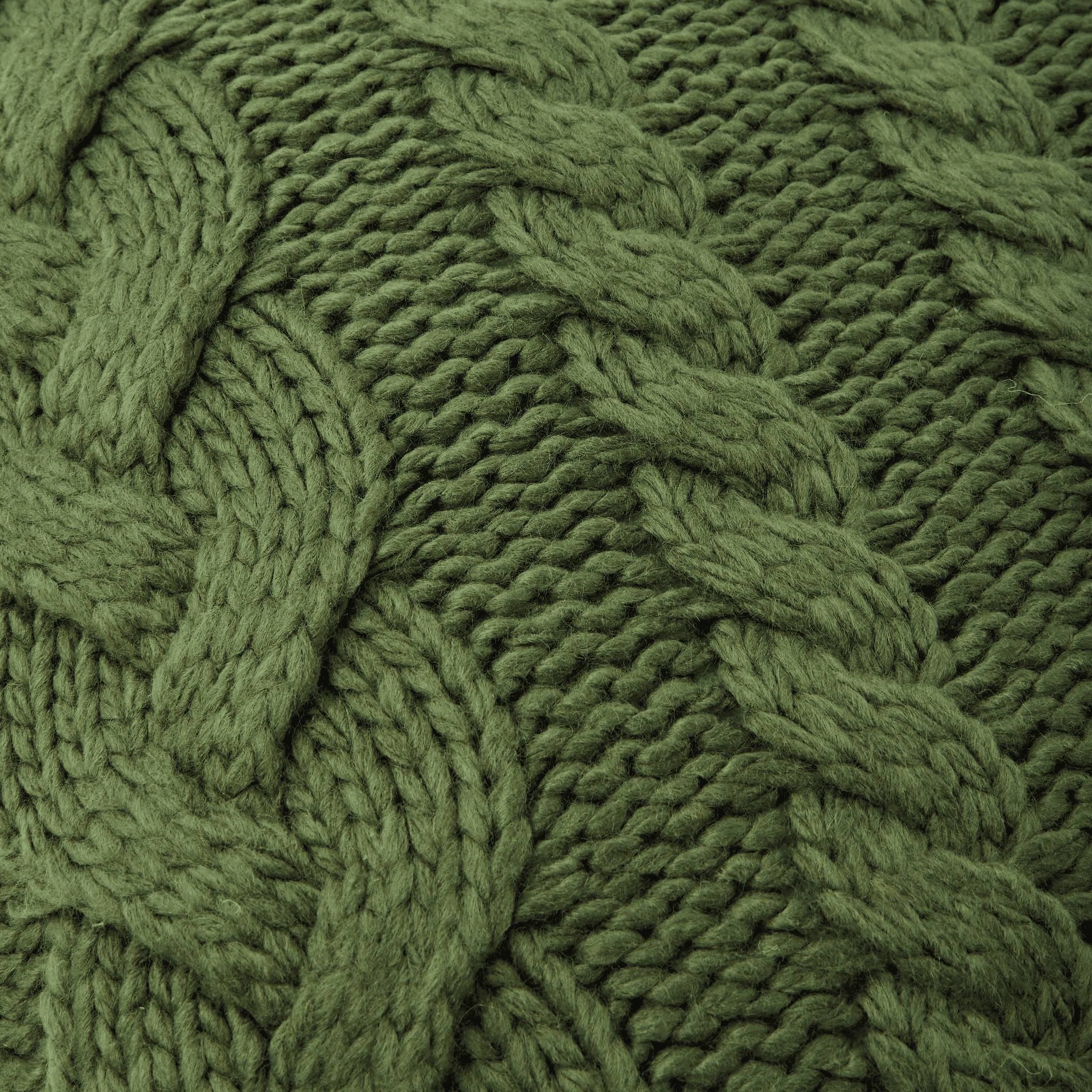 Coussin torsadé tricoté vert - ECLOZ - Image 2
